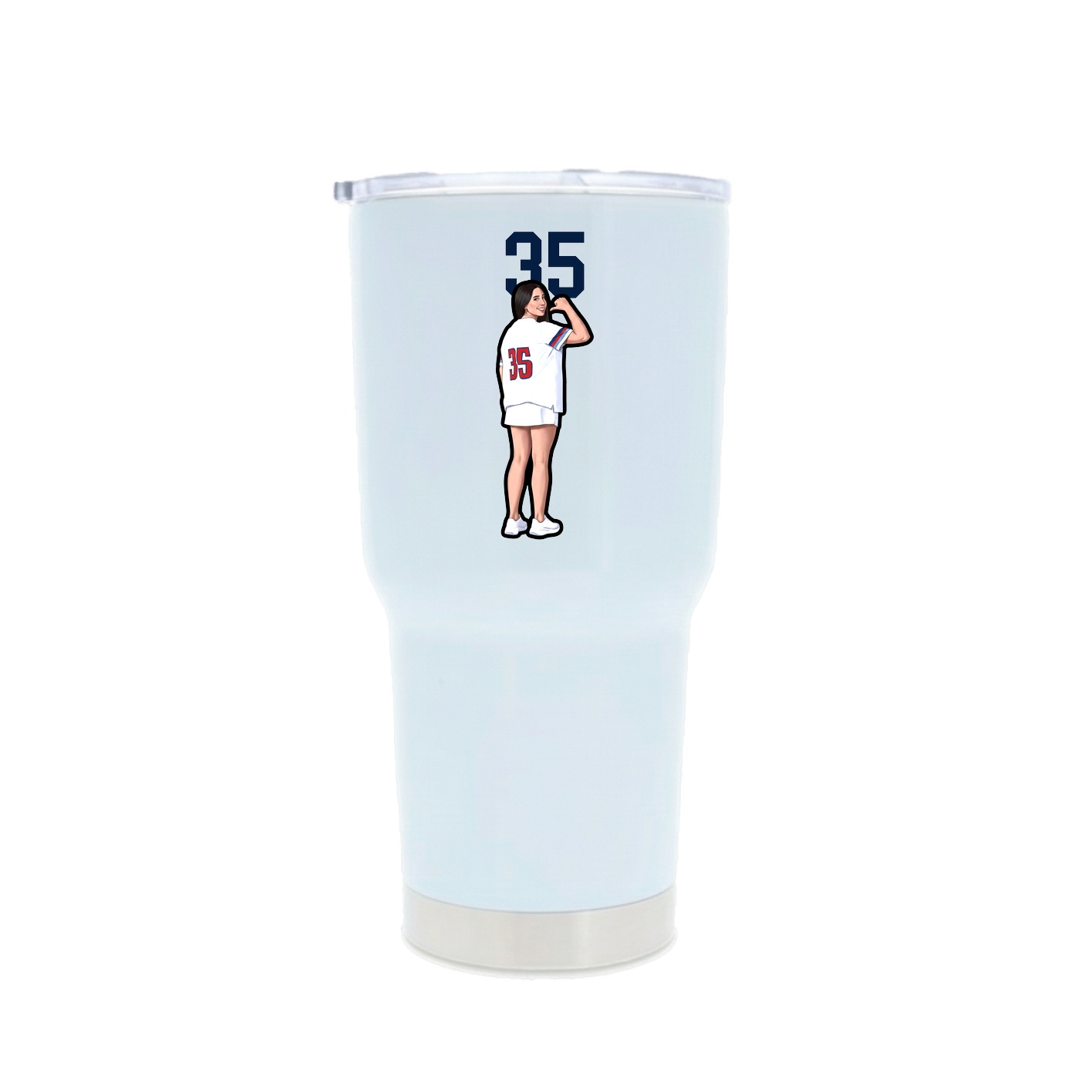30oz Stainless Steel Tumbler — Number Top in White