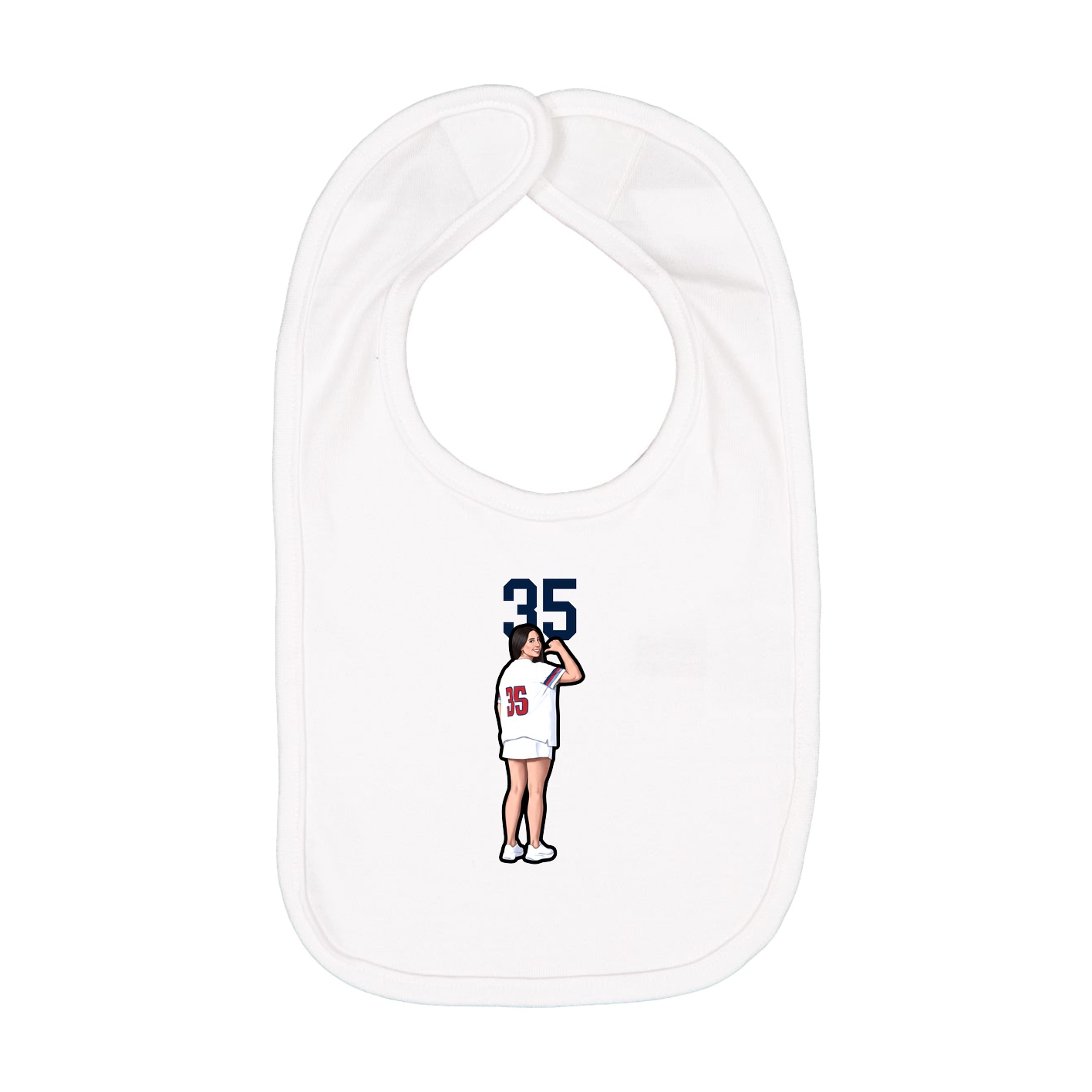 Infant Bib — Number Top in White