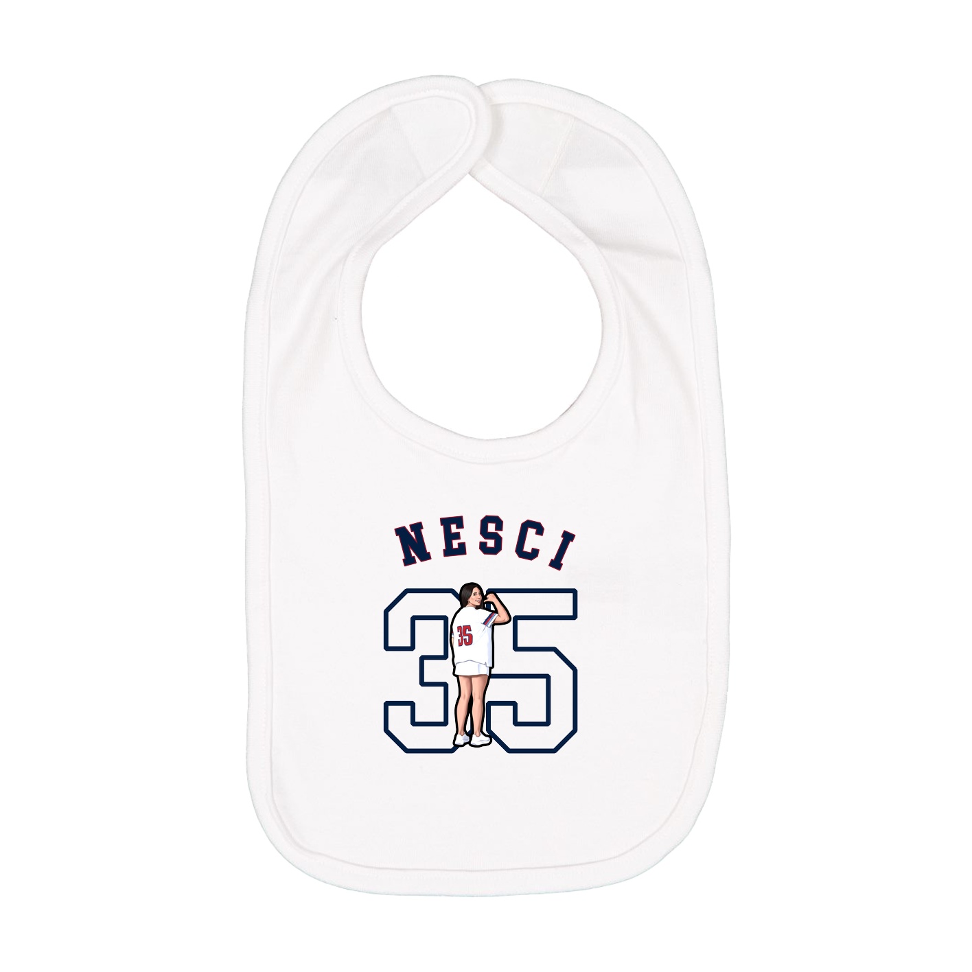 Infant Bib — Shirsey Arch in White