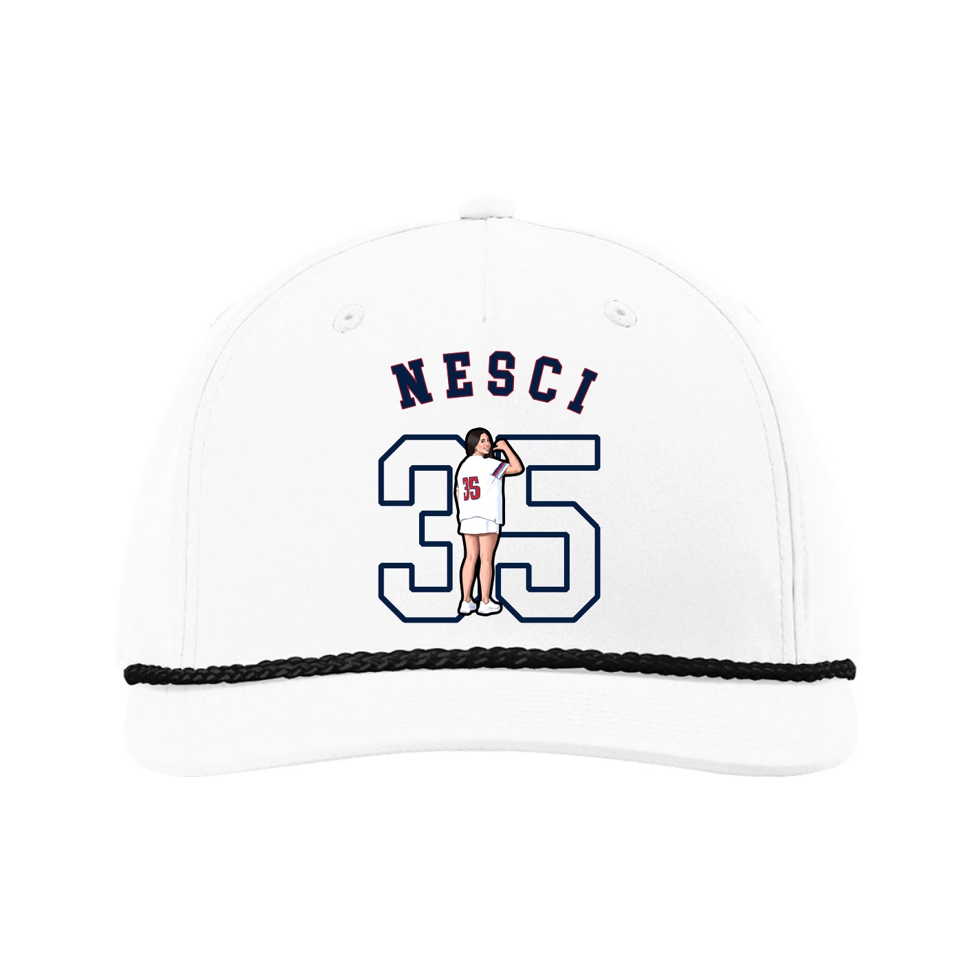 Five-Panel Classic Rope Cap — Shirsey Arch in White