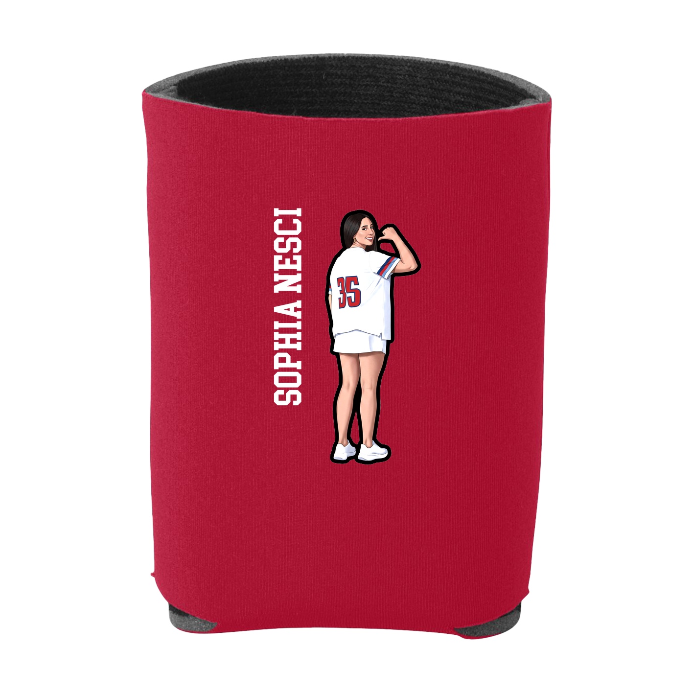 Can Holder — Name Vertical in Red