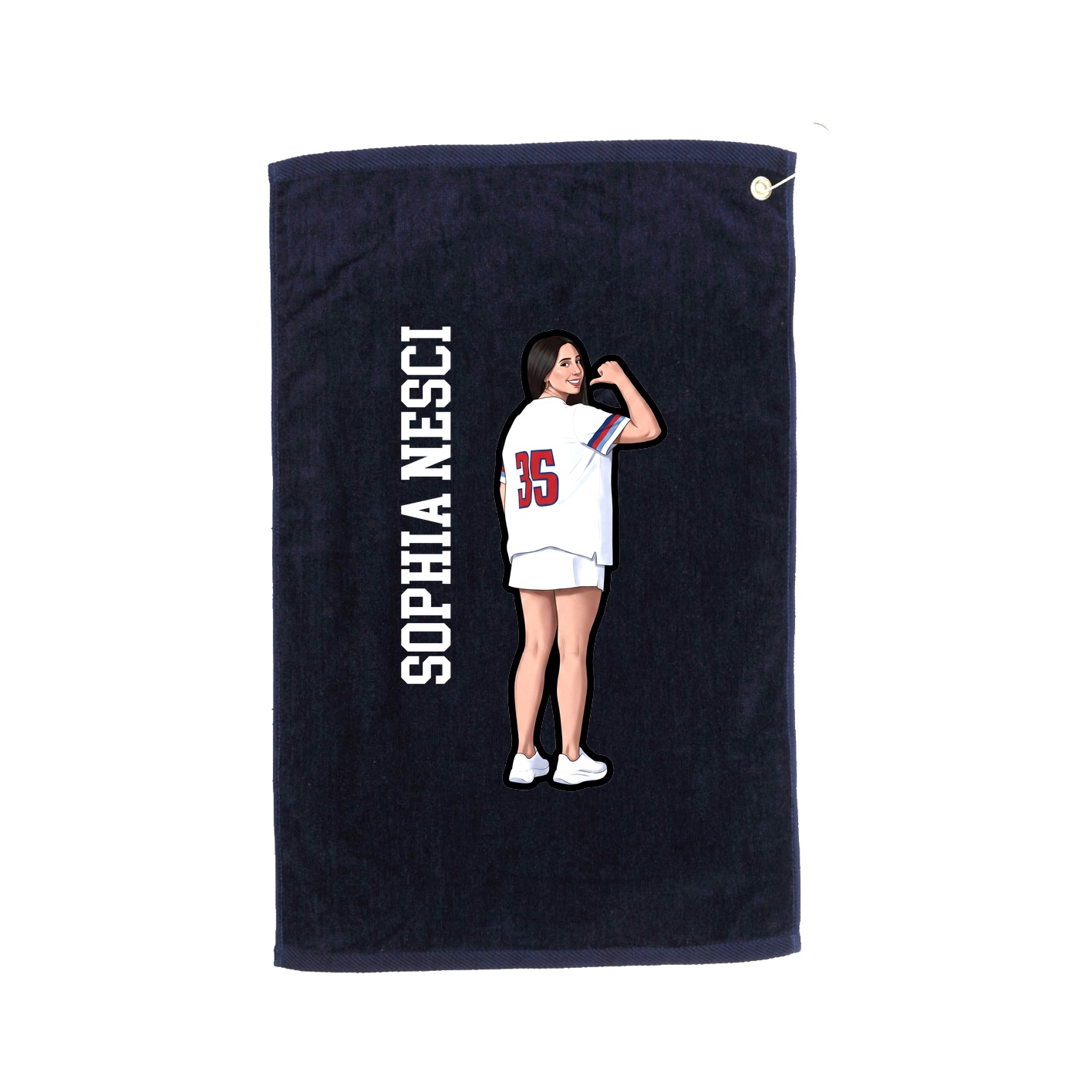Golf Towel — Name Vertical in Navy