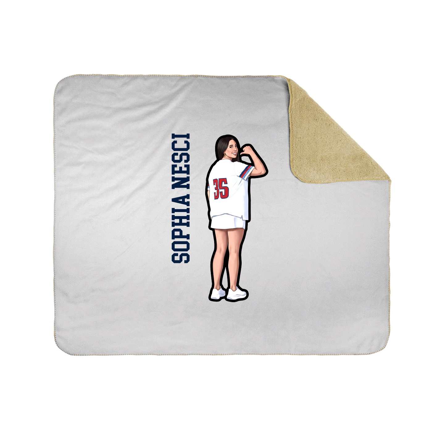 Throw Blanket — Name Vertical in White