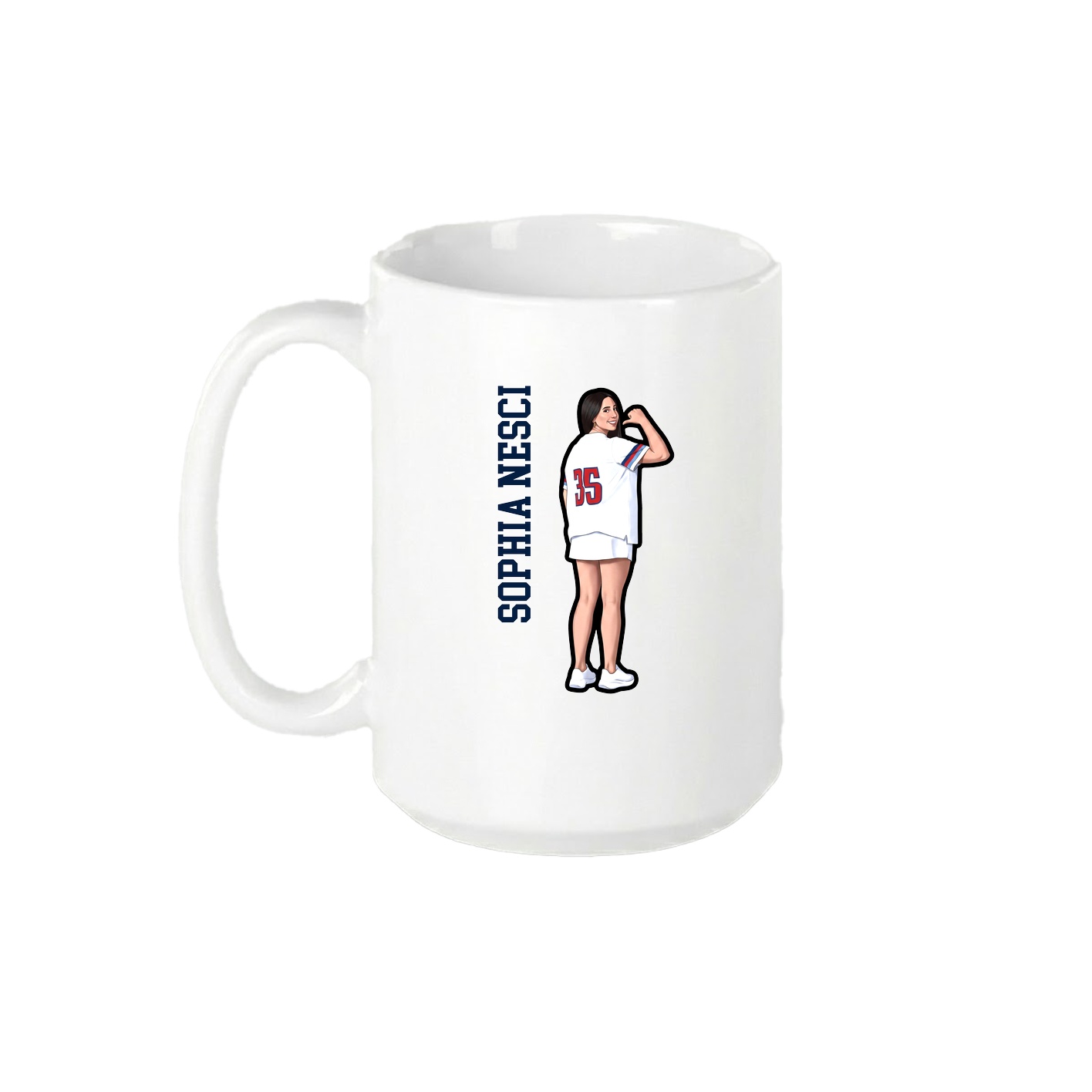 15oz Coffee Mug — Name Vertical in White