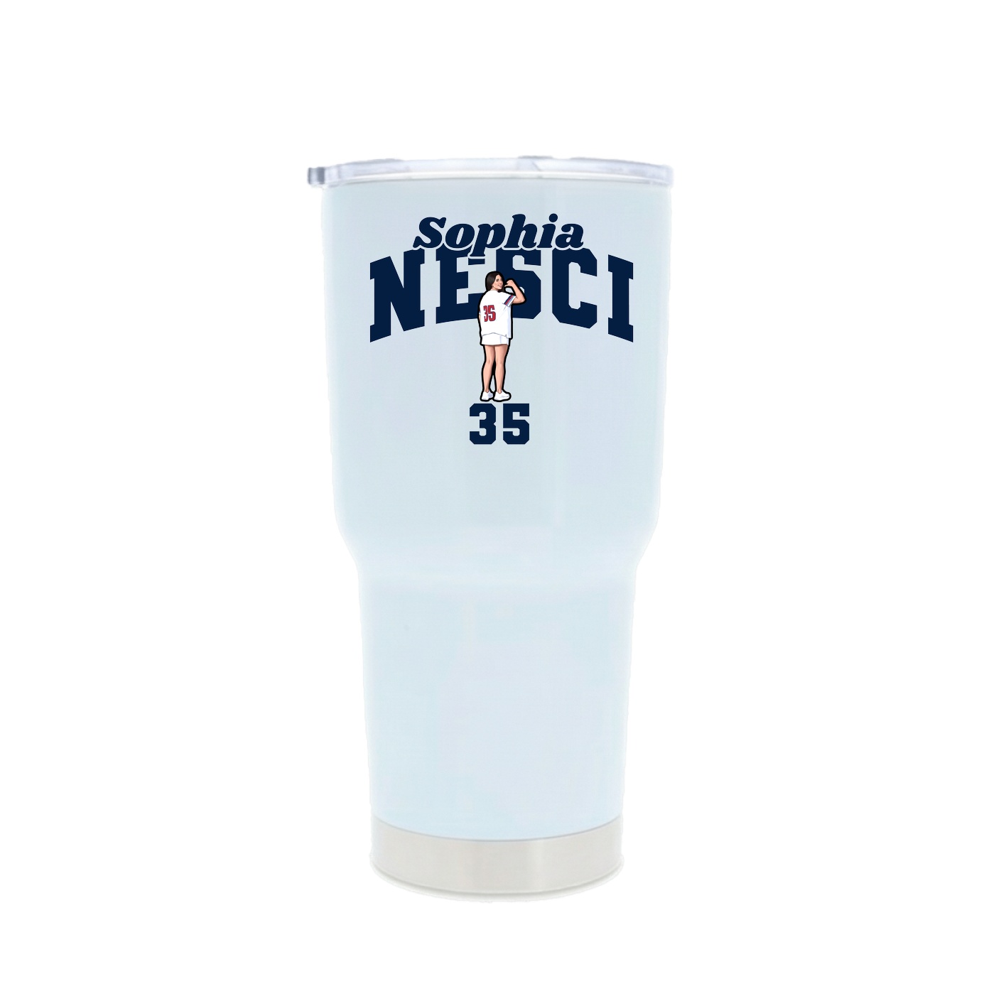 30oz Stainless Steel Tumbler — Signature Arch in White
