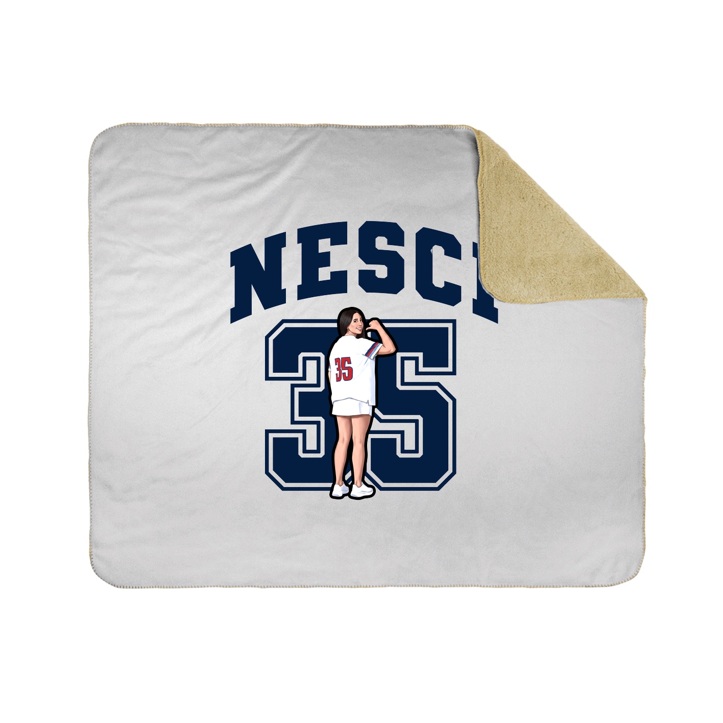 Throw Blanket — Number in White