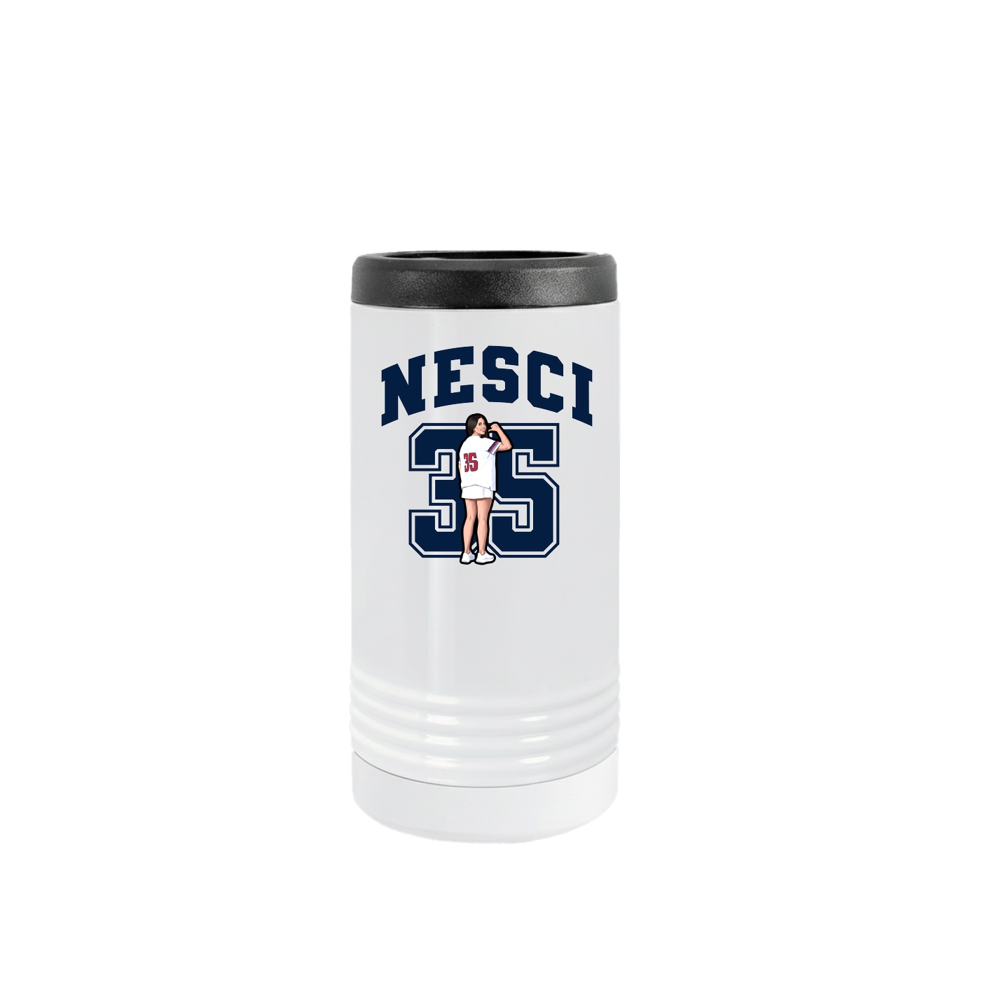 Slim Beverage Holder — Number in White