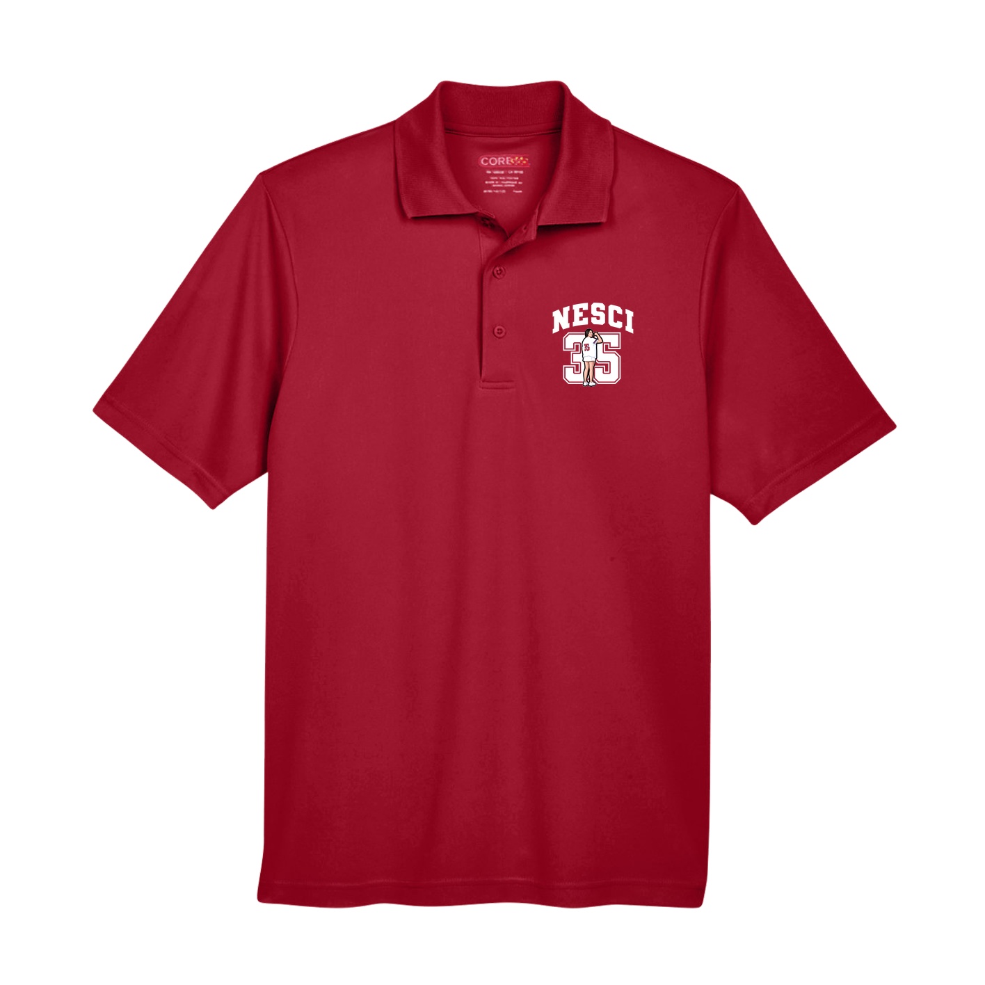 Performance Polo — Number in Red