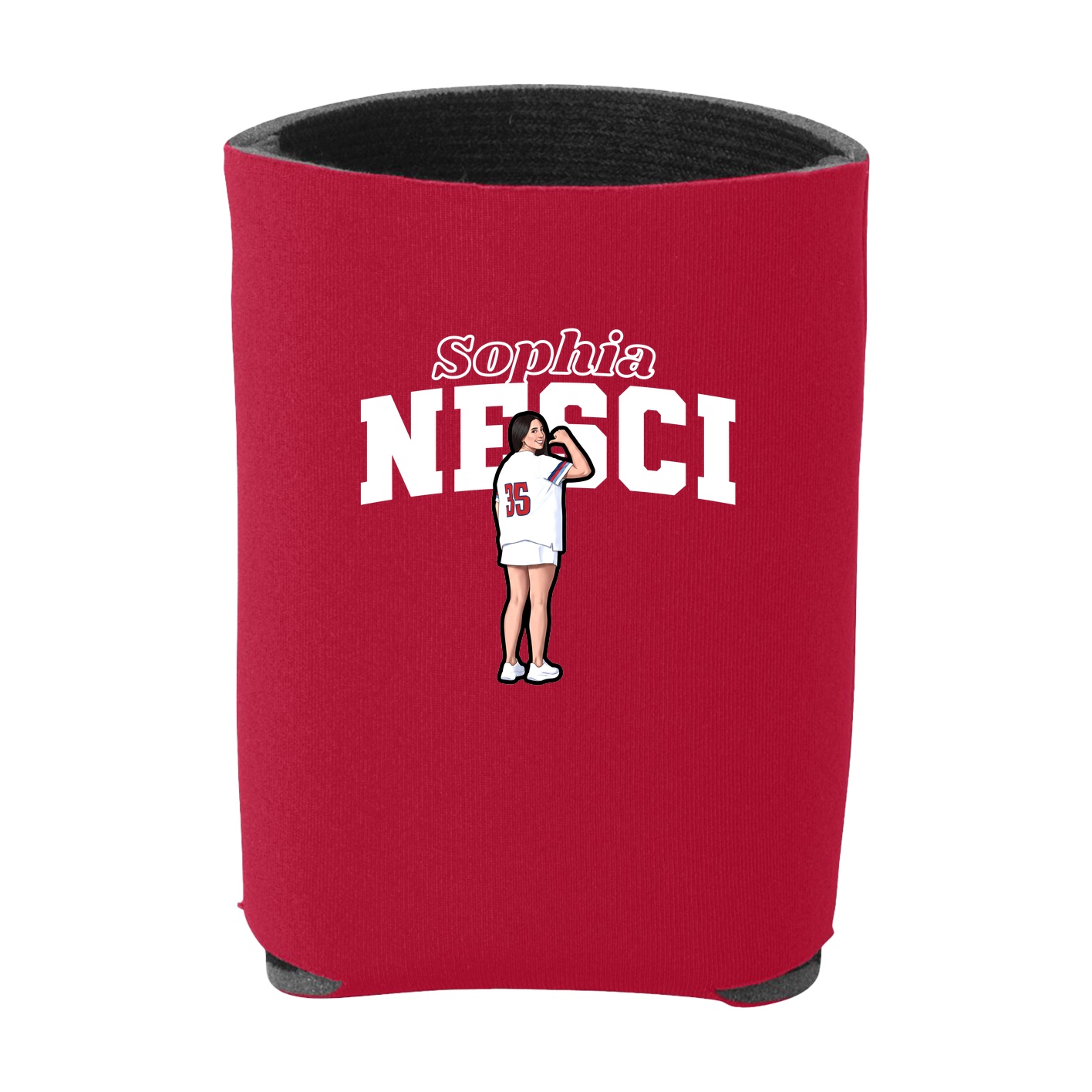 Can Holder — Name Arch in Red
