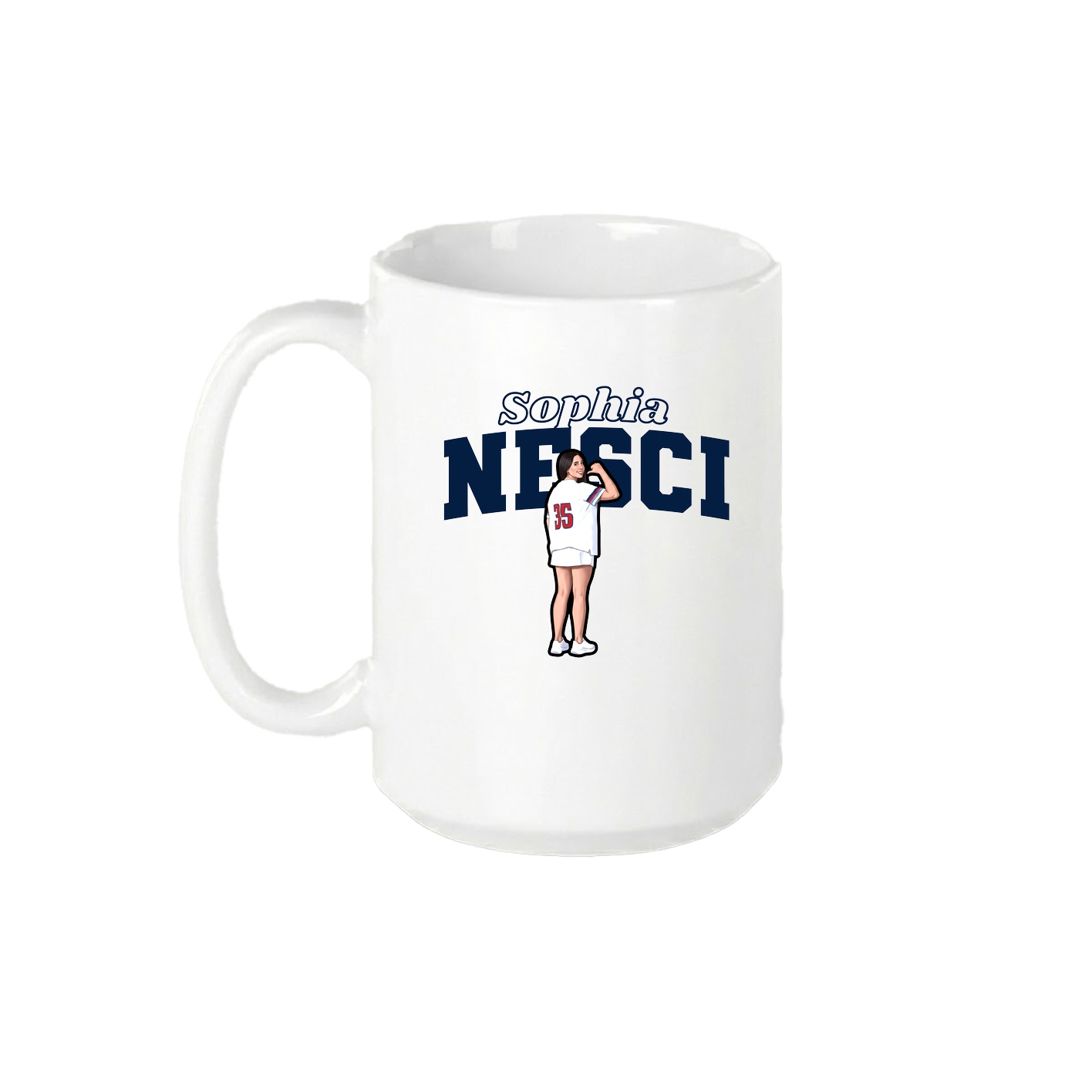 15oz Coffee Mug — Name Arch in White