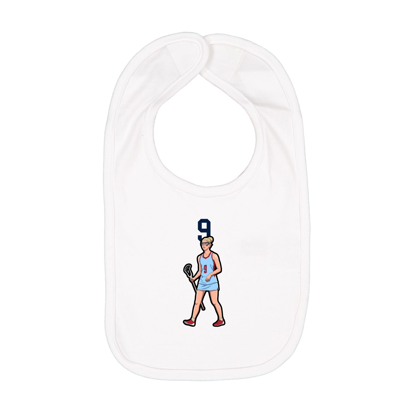 Infant Bib — Number Top in White
