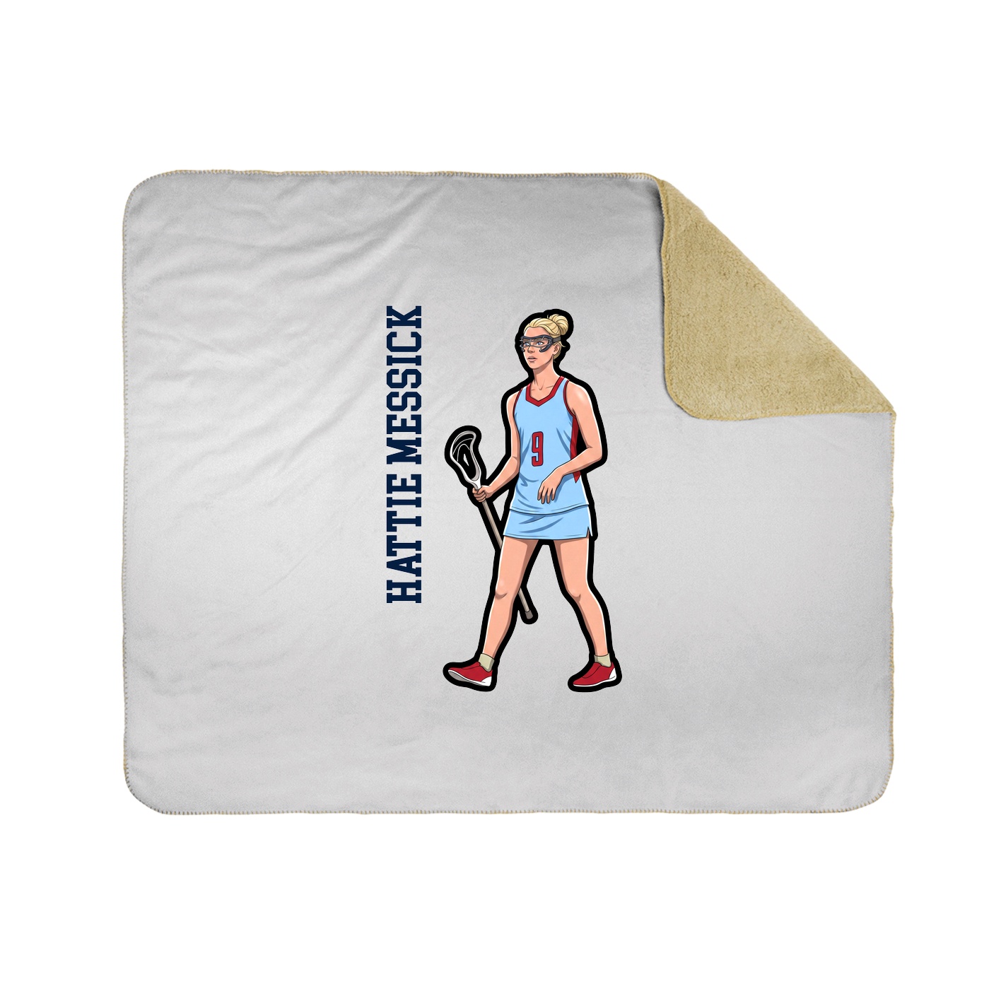 Throw Blanket — Name Vertical in White