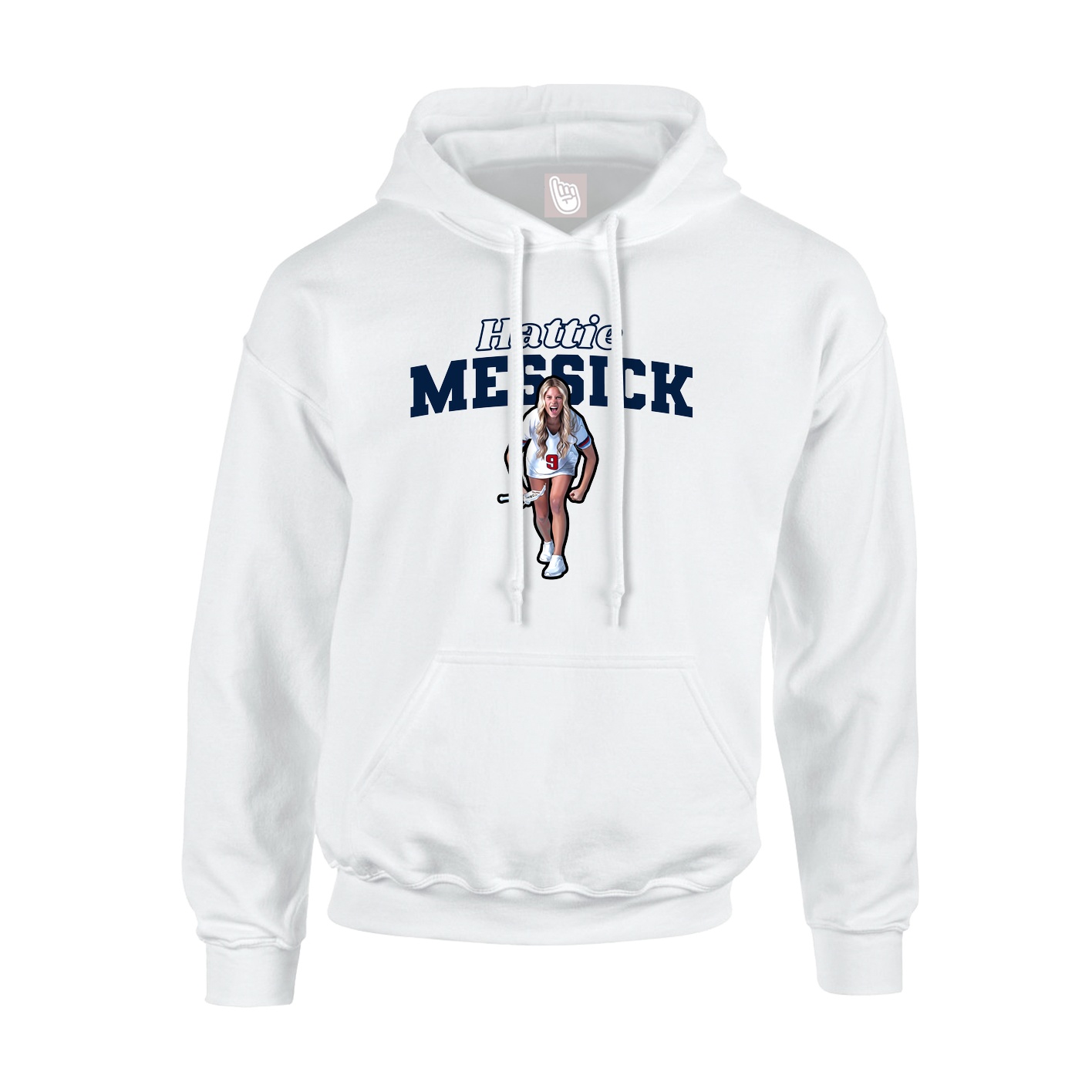 Youth Hoodie — Name Arch in White