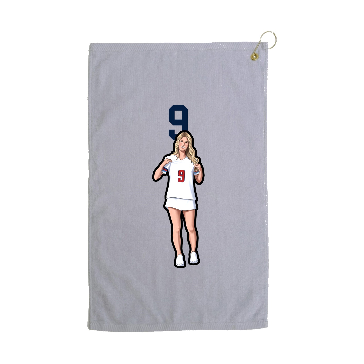 Golf Towel — Number Top in Grey
