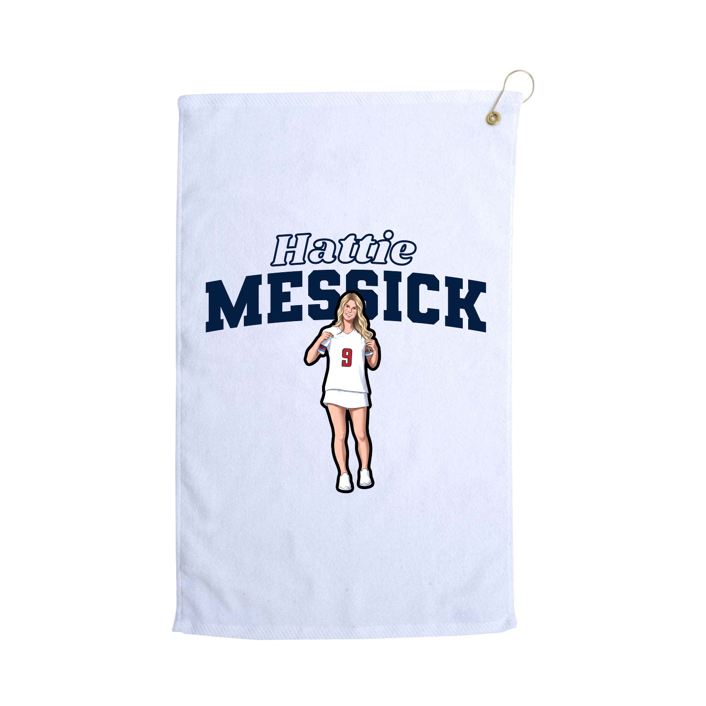 Golf Towel — Name Arch in White