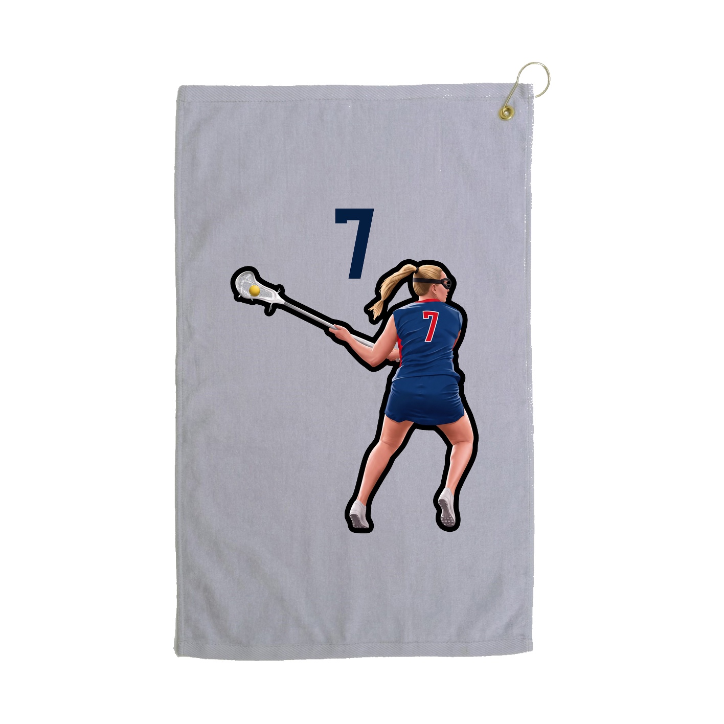Golf Towel — Number Top in Grey