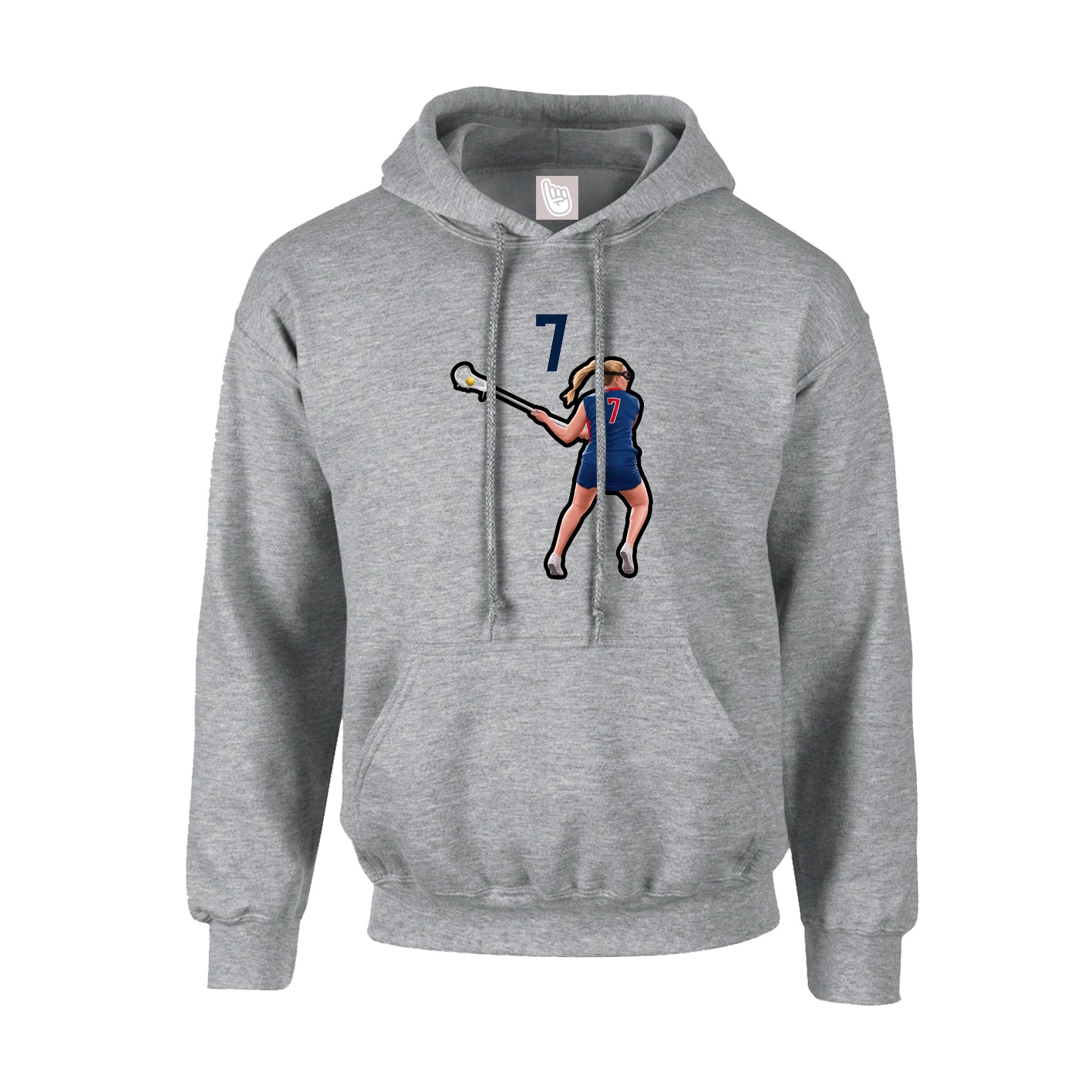 Youth Hoodie — Number Top in Grey