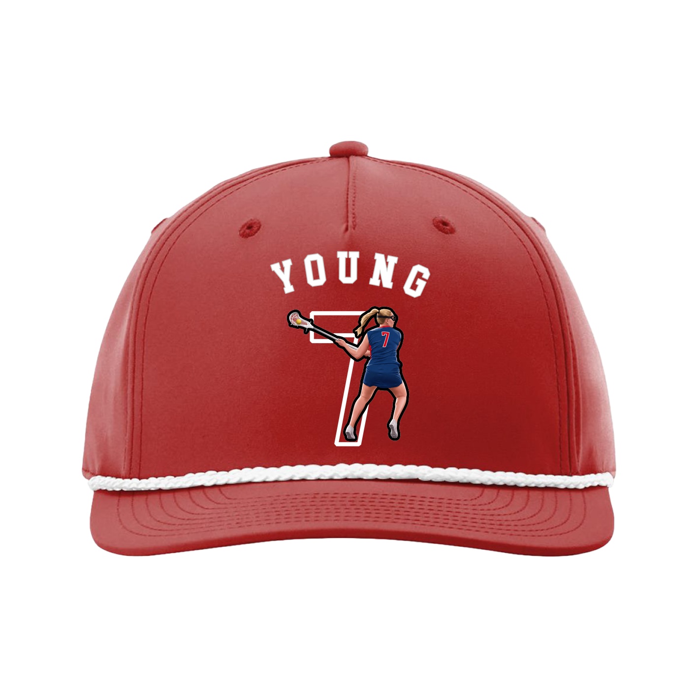 Five-Panel Classic Rope Cap — Shirsey Arch in Red