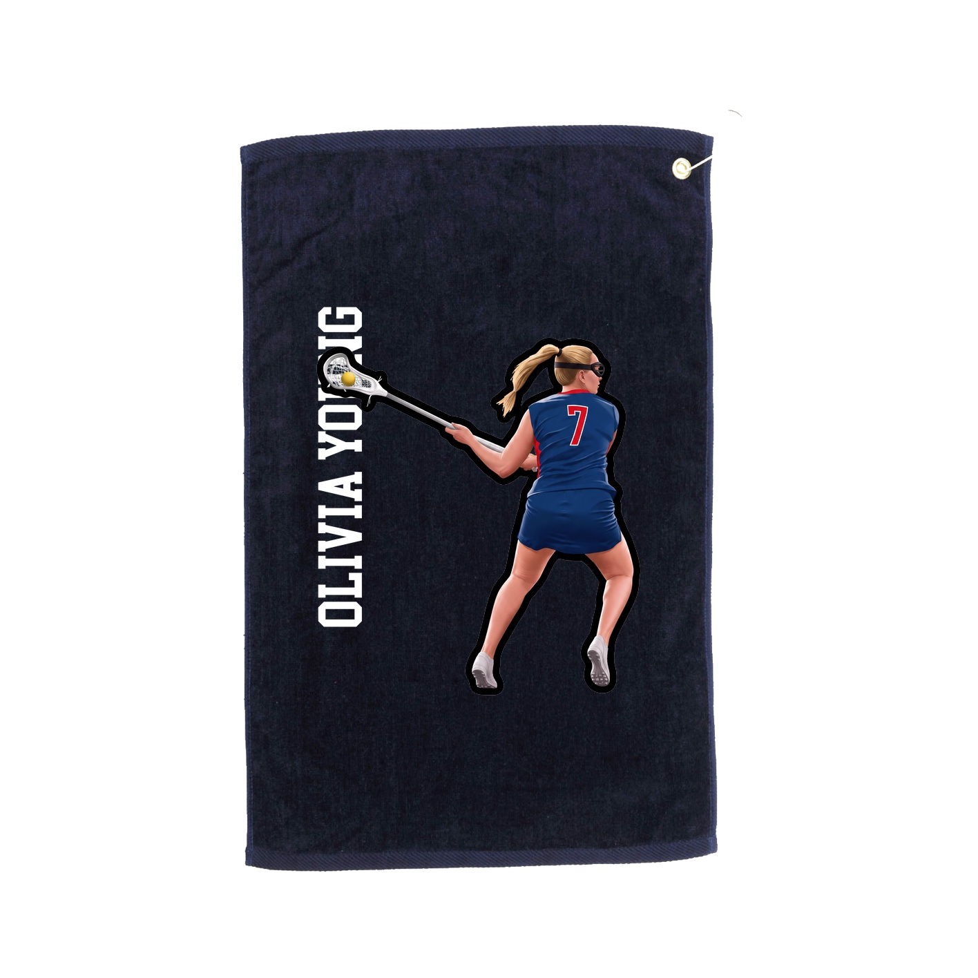 Golf Towel — Name Vertical in Navy