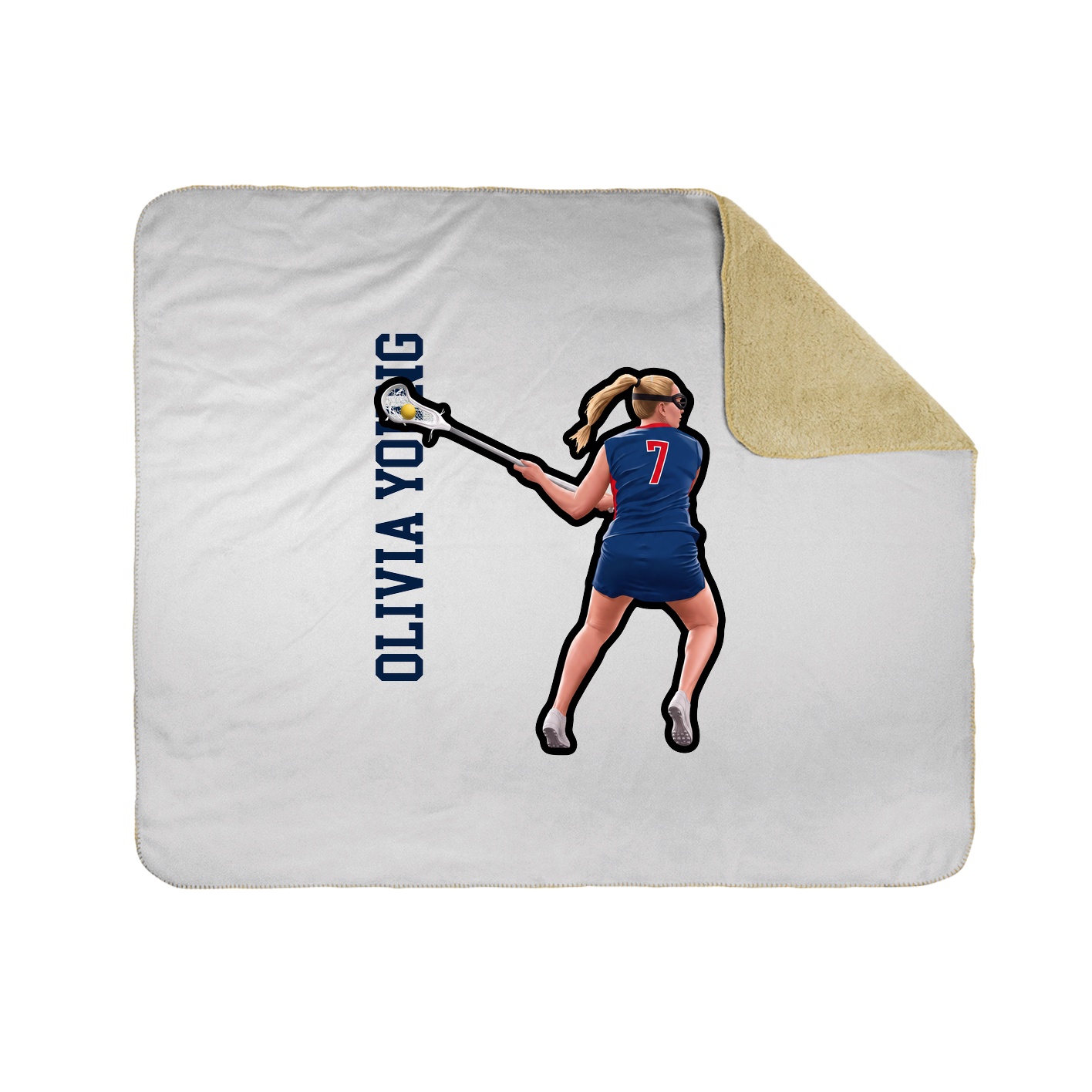 Throw Blanket — Name Vertical in White