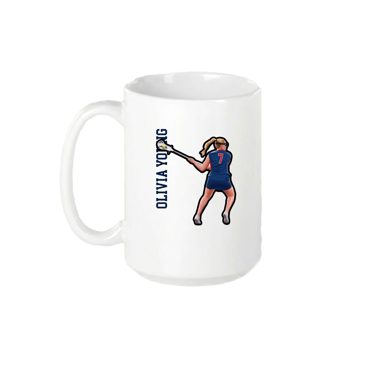 15oz Coffee Mug — Name Vertical in White