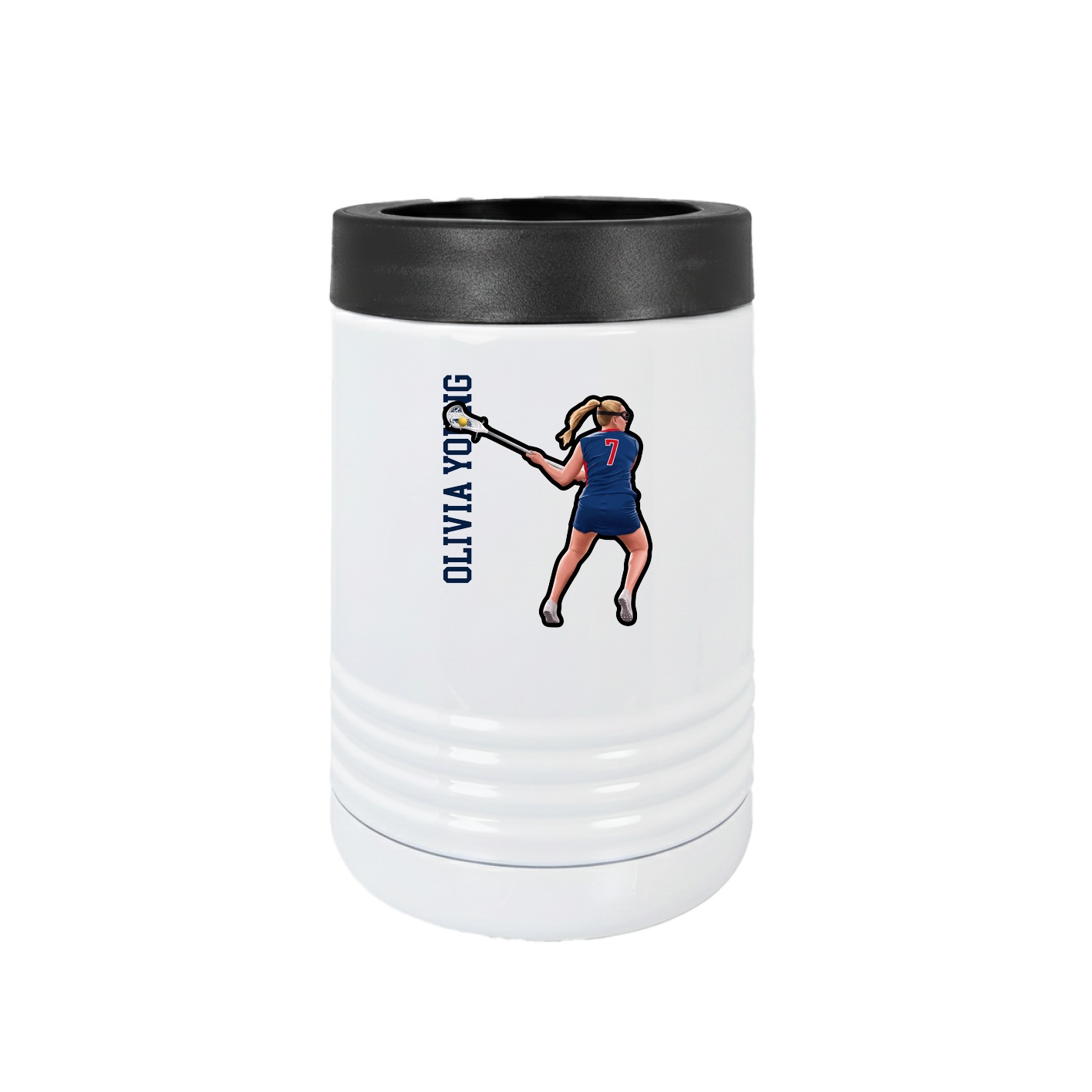 Beverage Holder — Name Vertical in White