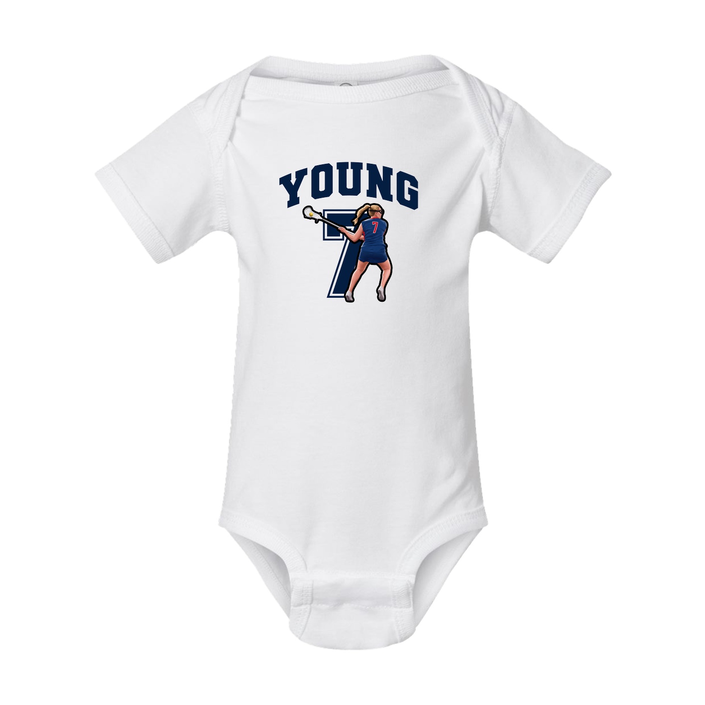 Baby Onesie — Number in White