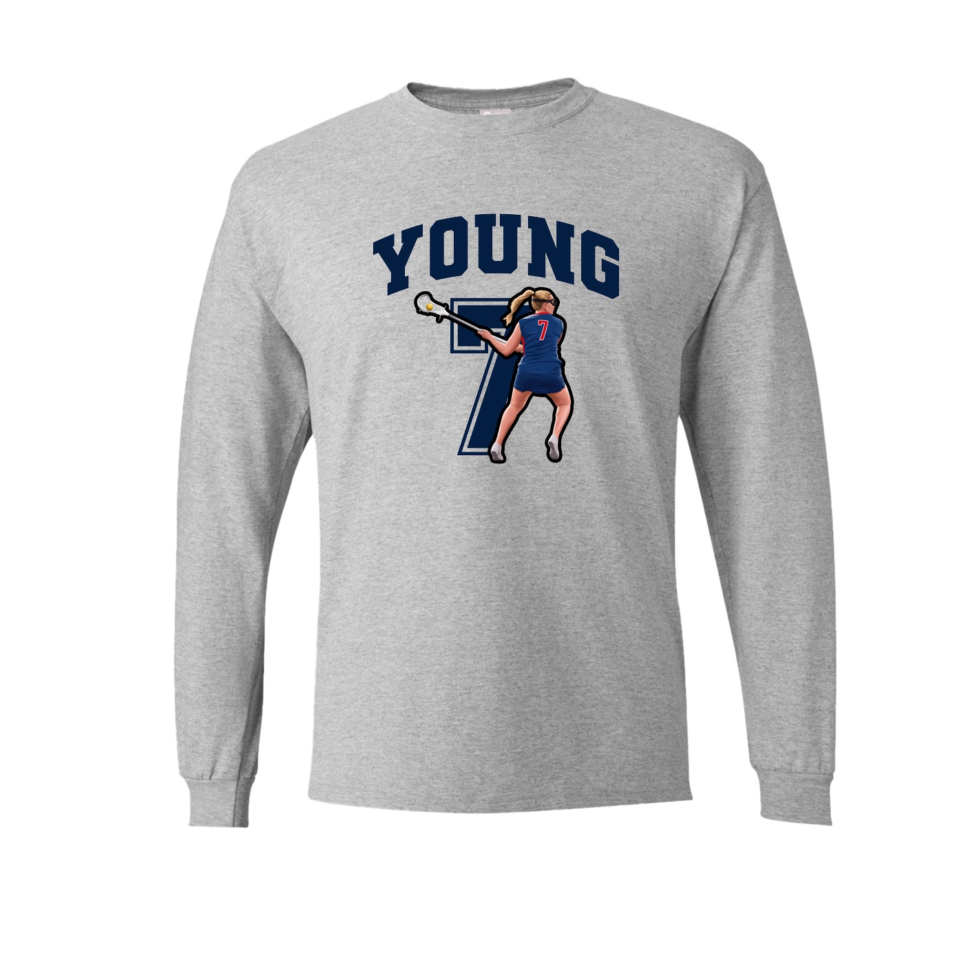 Long Sleeve Tee — Number in Grey