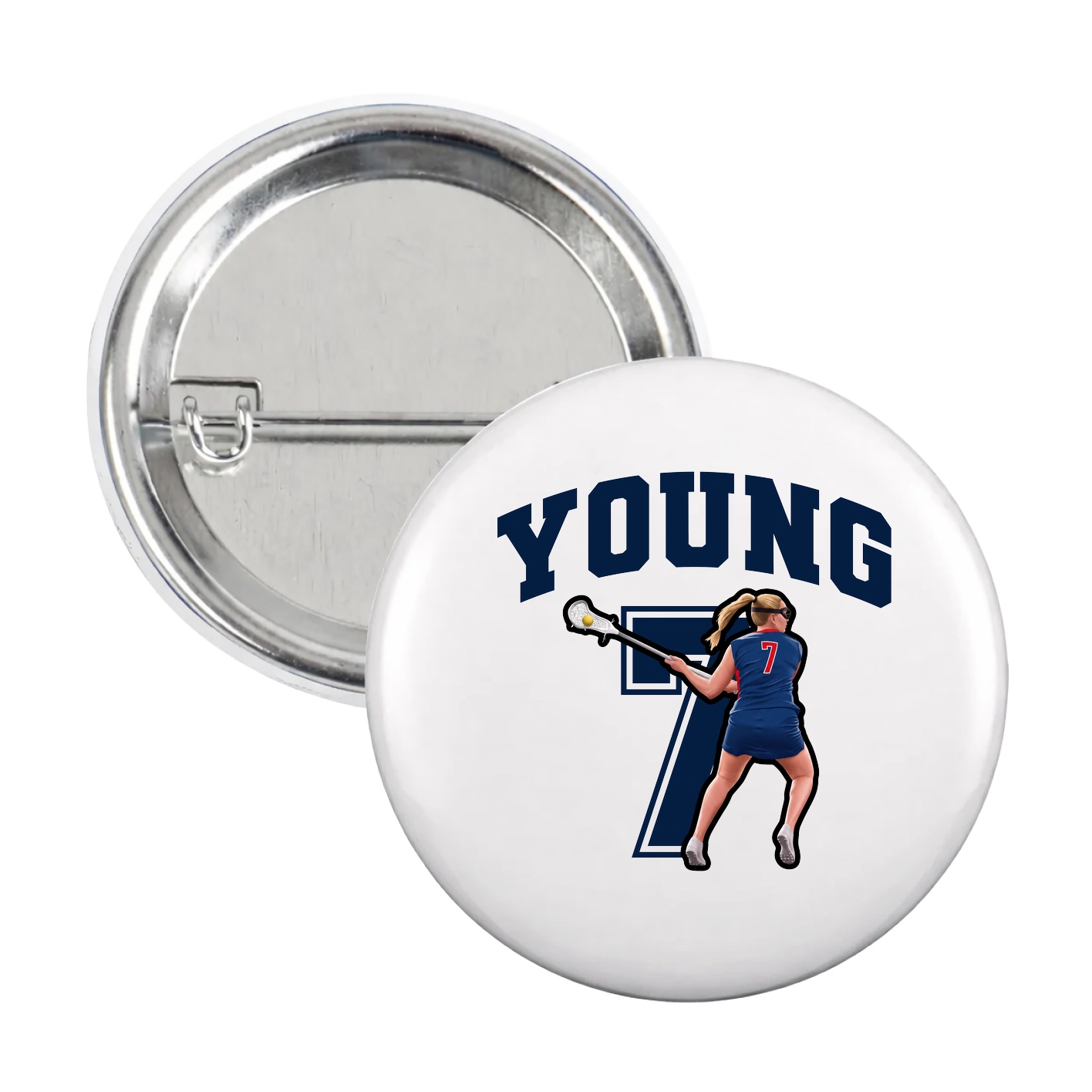 Game Day Button — Number in White