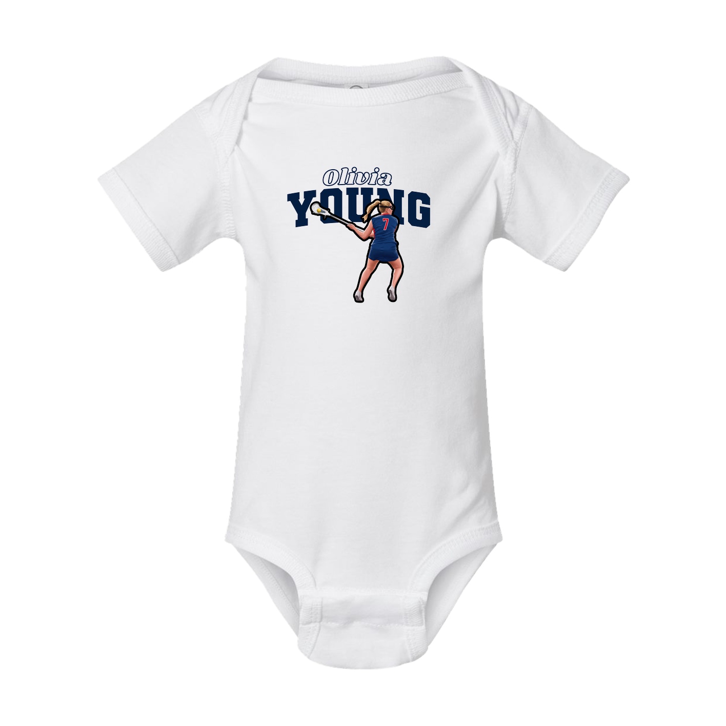 Baby Onesie — Name Arch in White