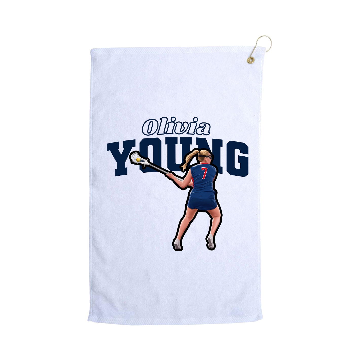 Golf Towel — Name Arch in White