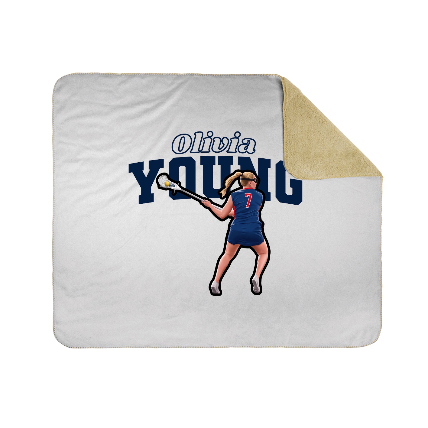 Throw Blanket — Name Arch in White