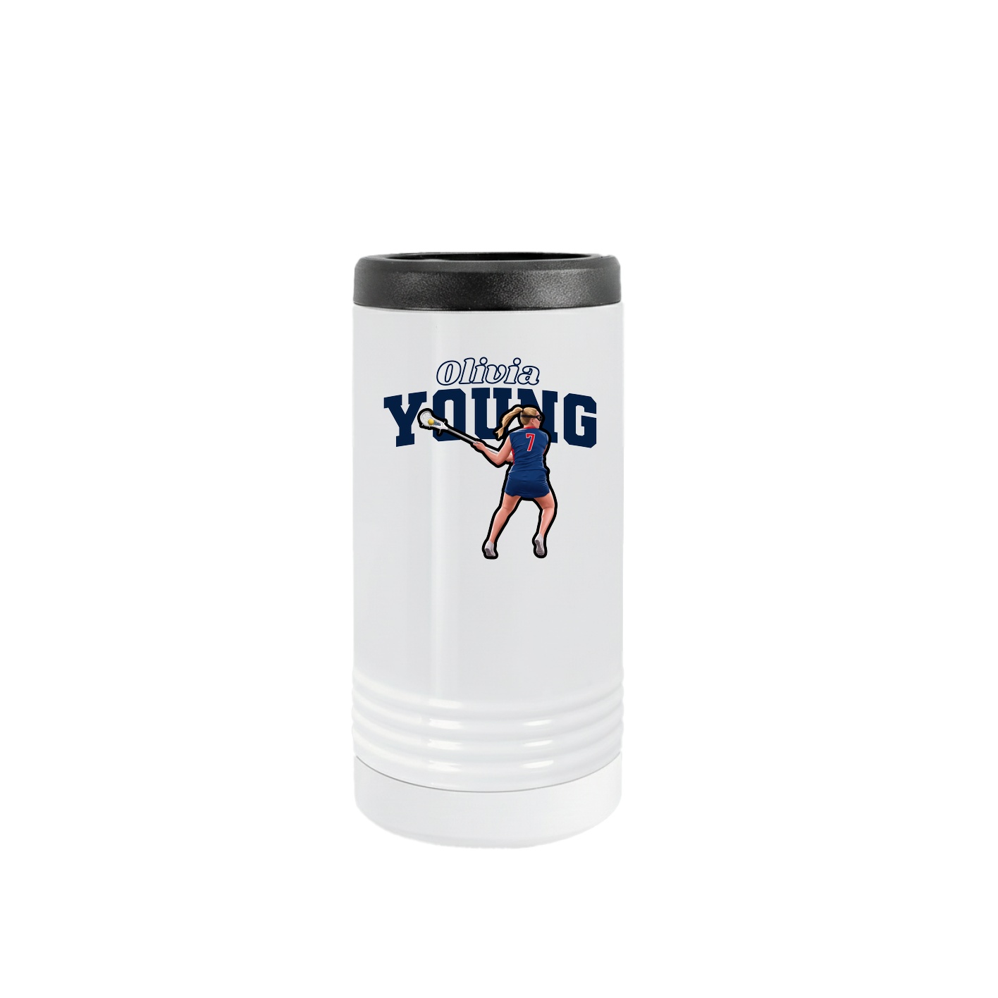 Slim Beverage Holder — Name Arch in White