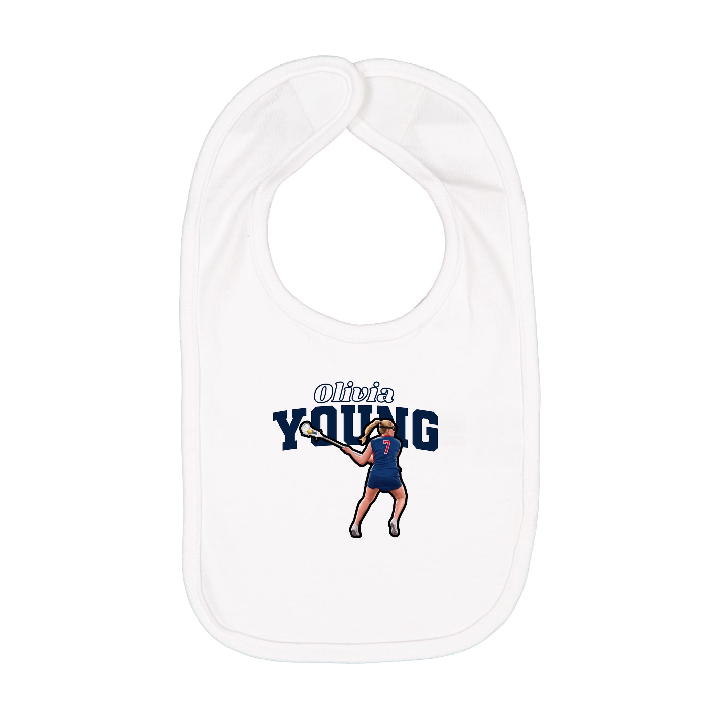 Infant Bib — Name Arch in White