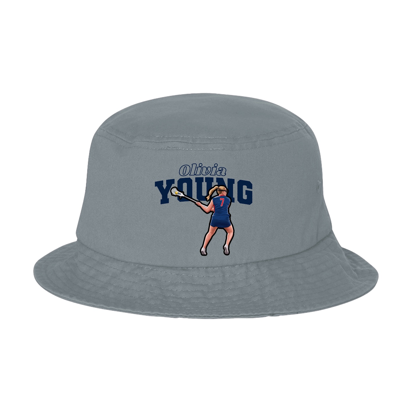 Bucket Cap — Name Arch in Grey