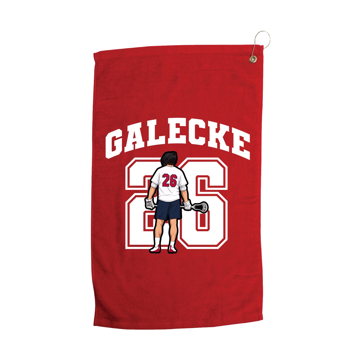 Golf Towel — Number in Red
