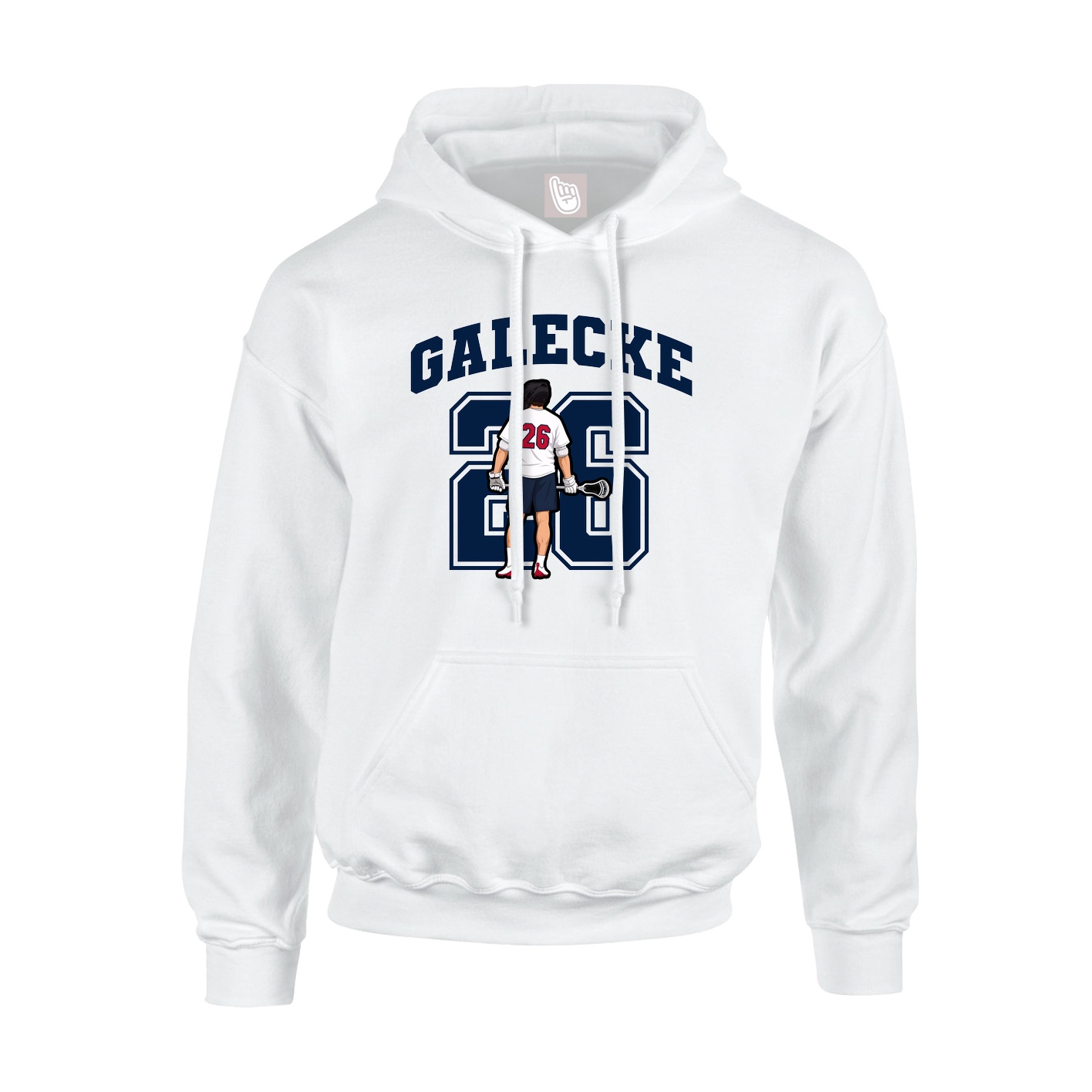 Youth Hoodie — Number in White