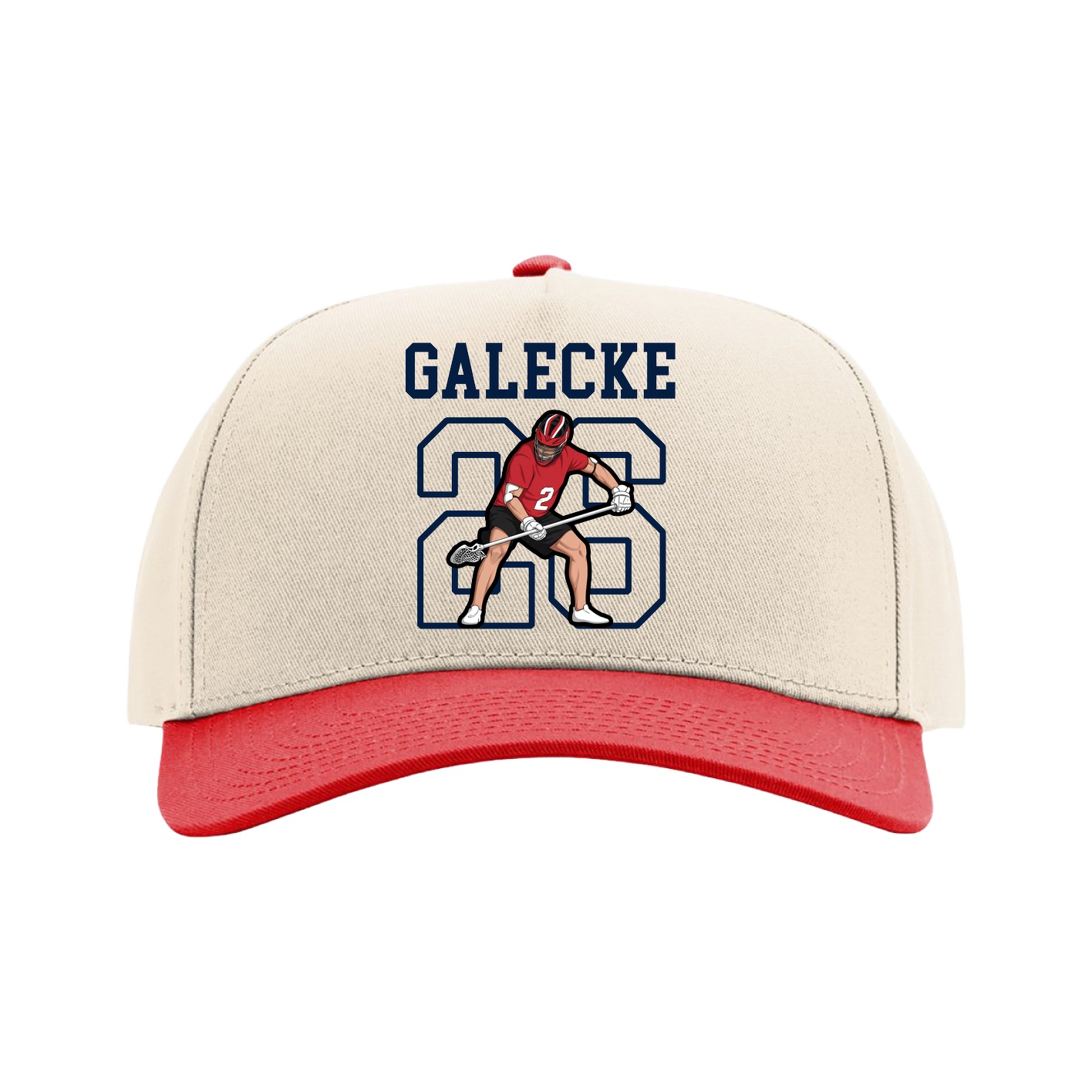 Full Fabric Five-Panel Champ Cap — Shirsey in Cream/Red