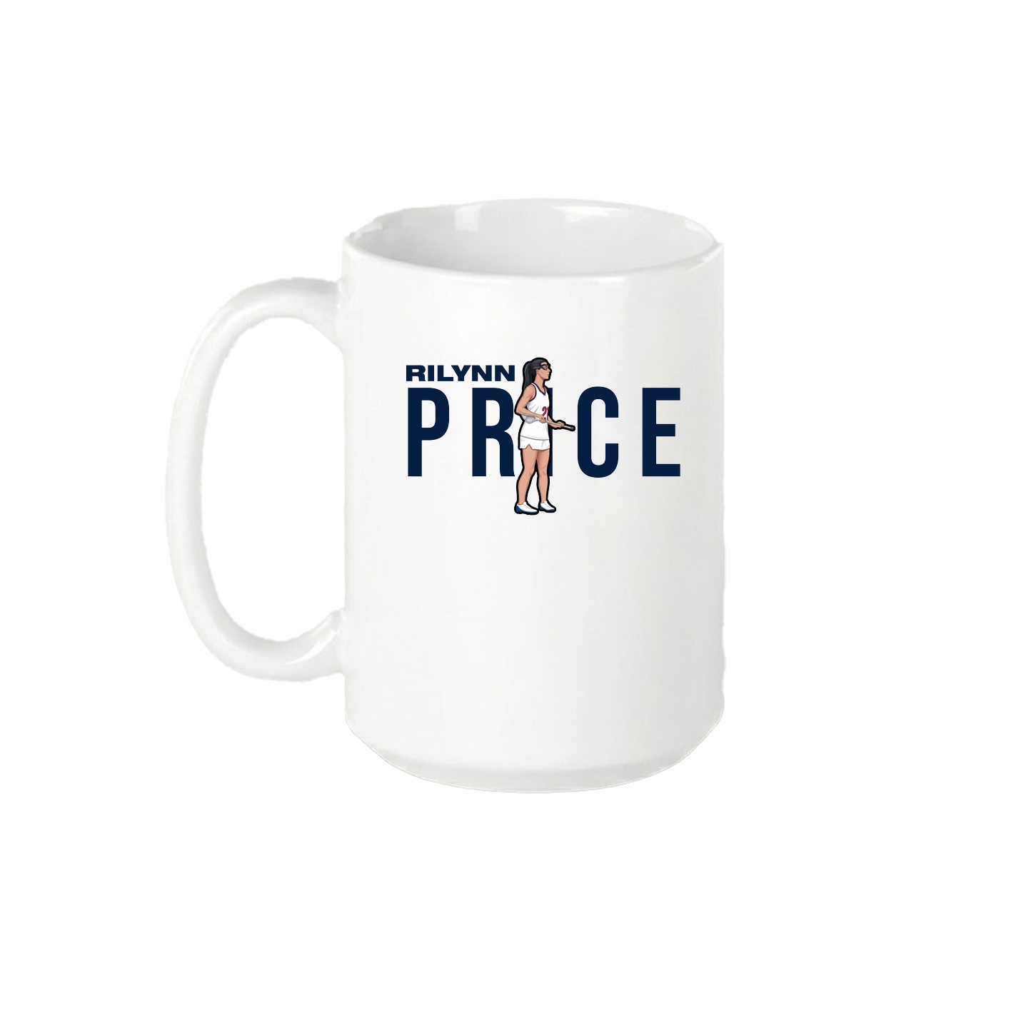 15oz Coffee Mug — Player Name in White