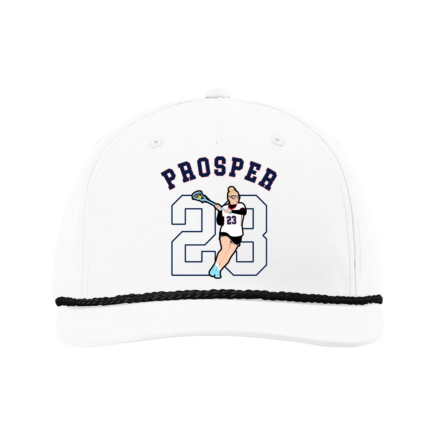 Five-Panel Classic Rope Cap — Shirsey Arch in White