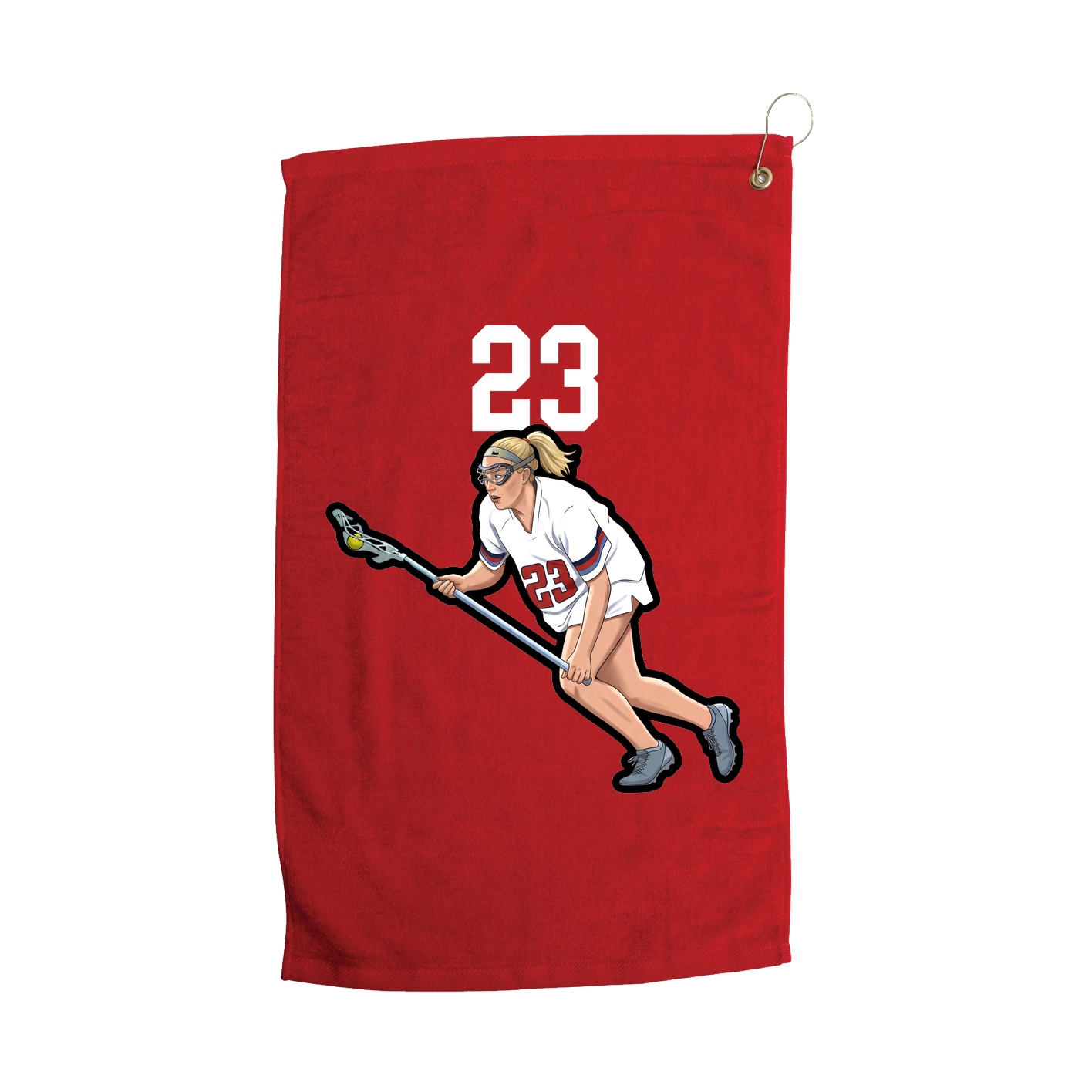 Golf Towel — Number Top in Red