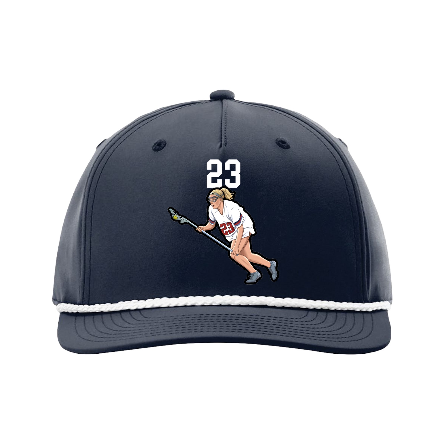 Five-Panel Classic Rope Cap — Number Top in Navy