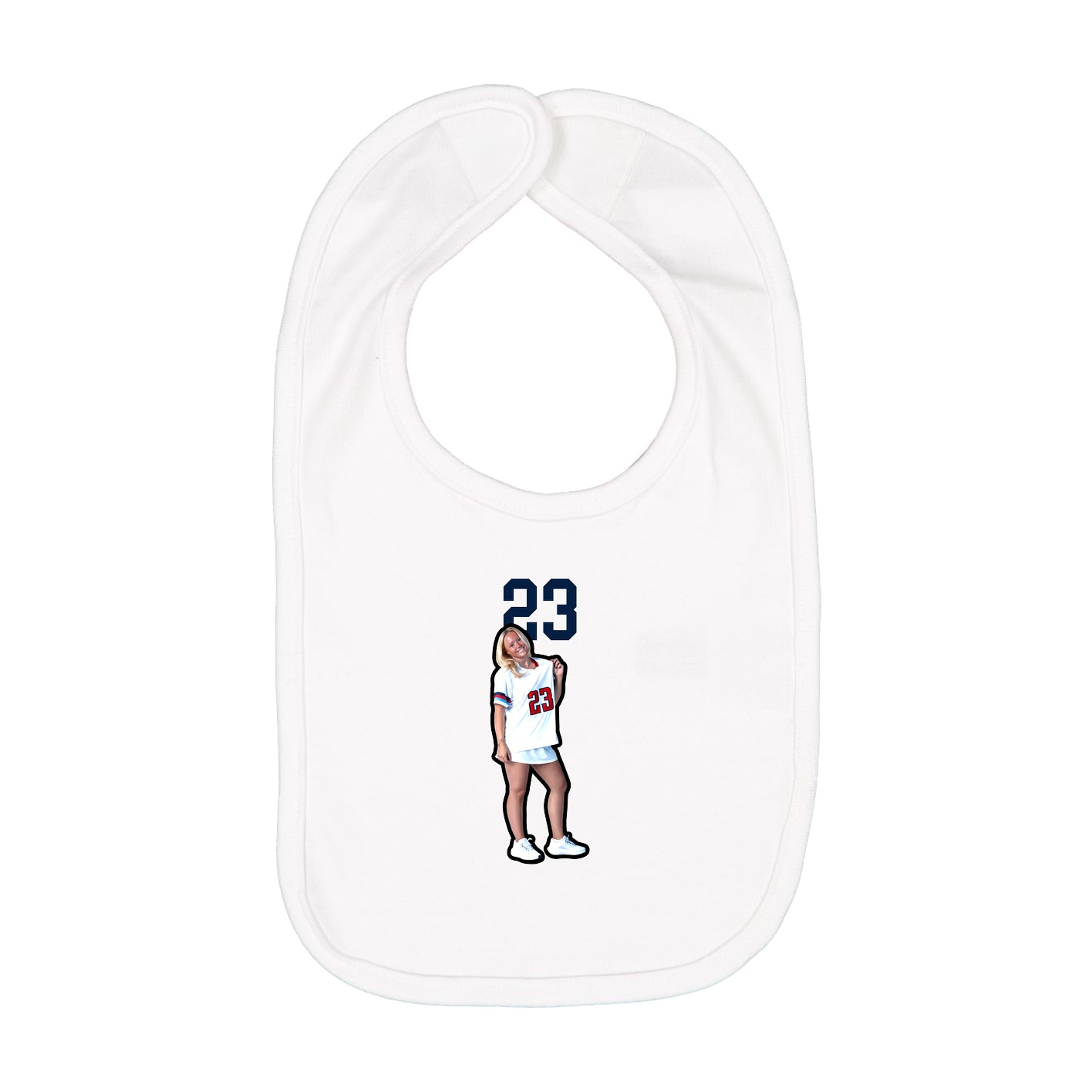 Infant Bib — Number Top in White