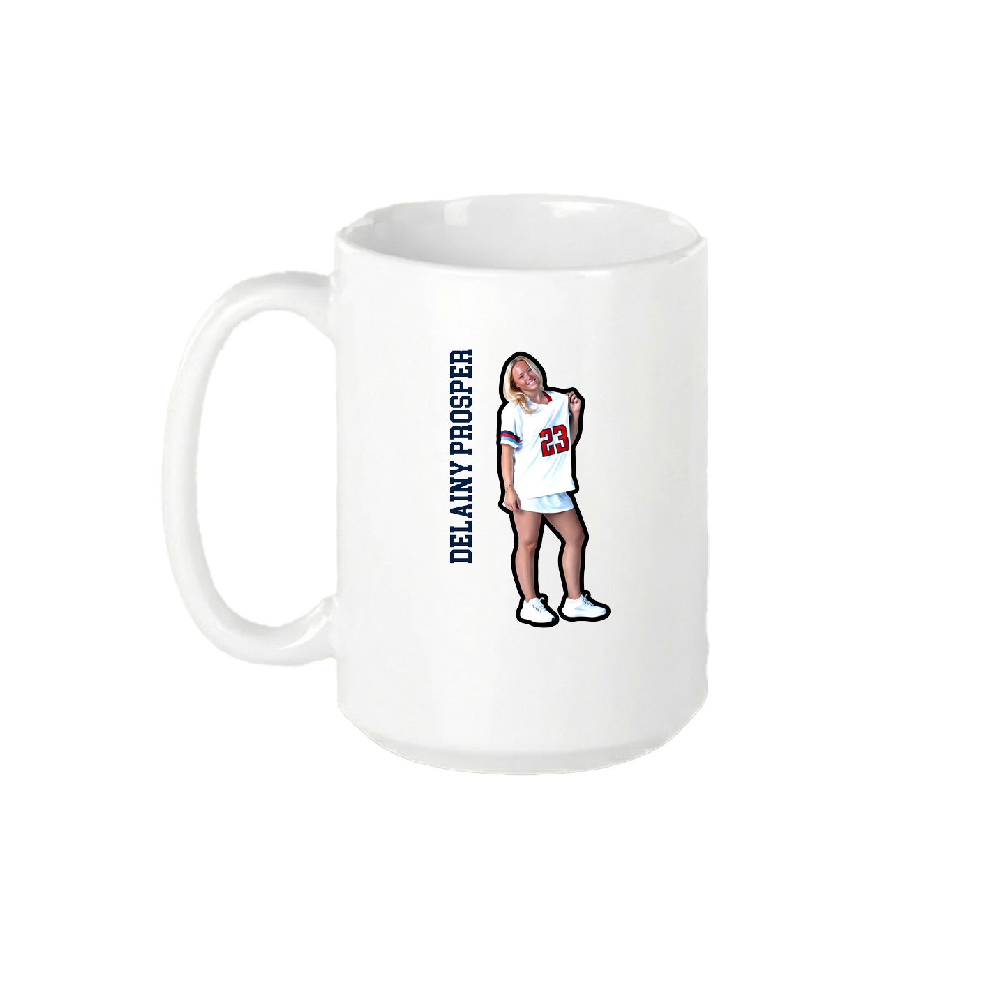 15oz Coffee Mug — Name Vertical in White