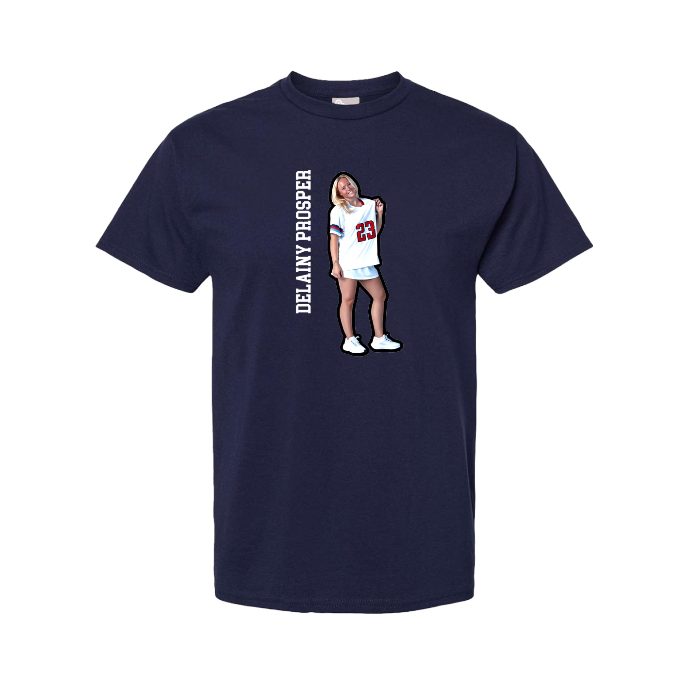 Tee — Name Vertical in Navy