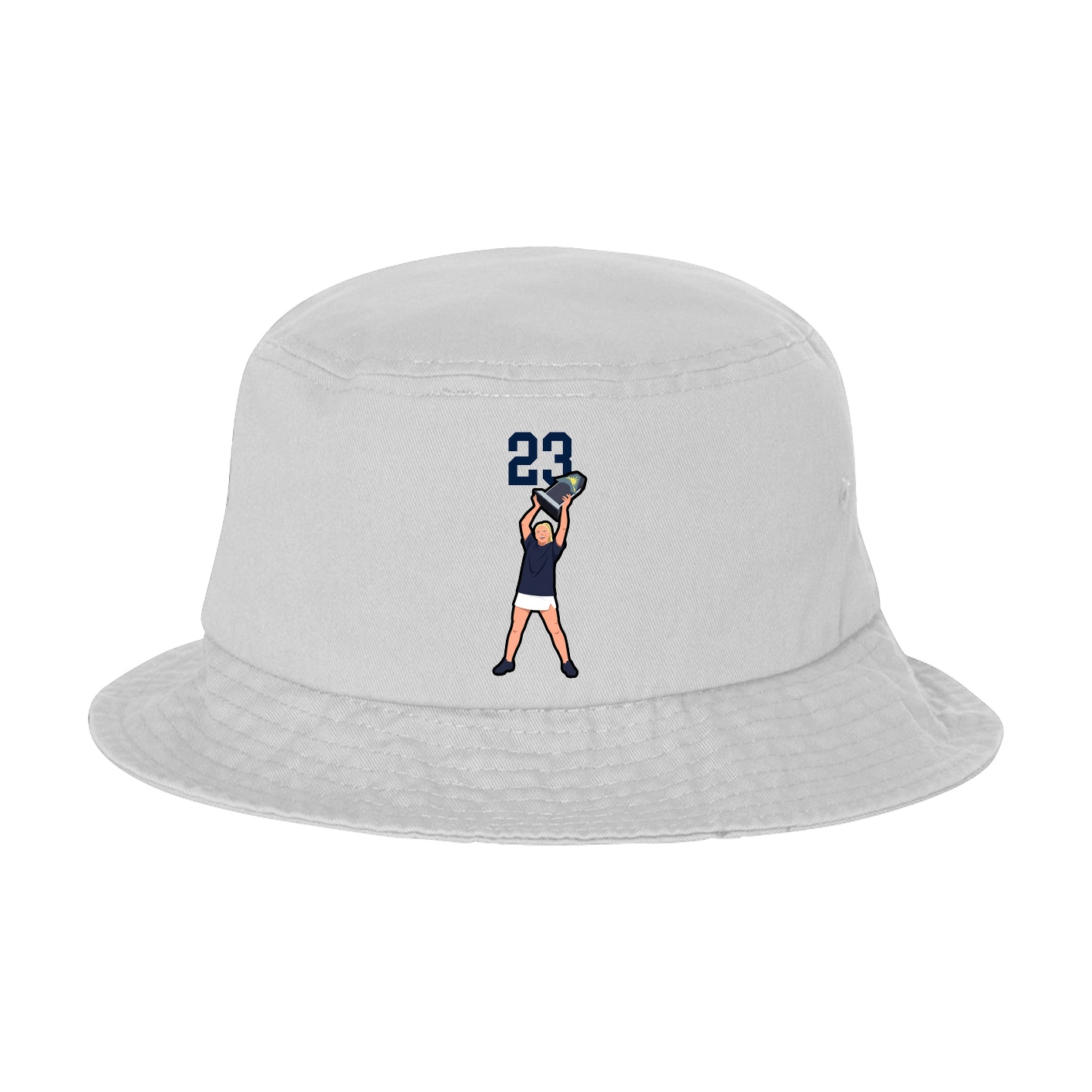 Bucket Cap — Number Top in White