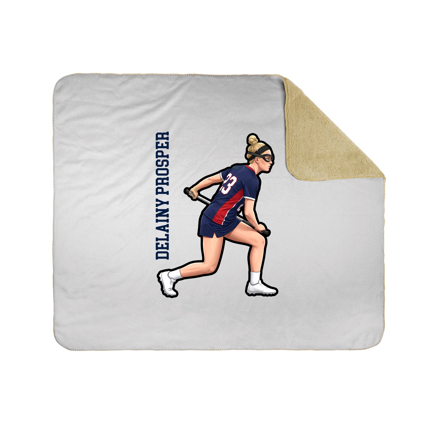 Throw Blanket — Name Vertical in White