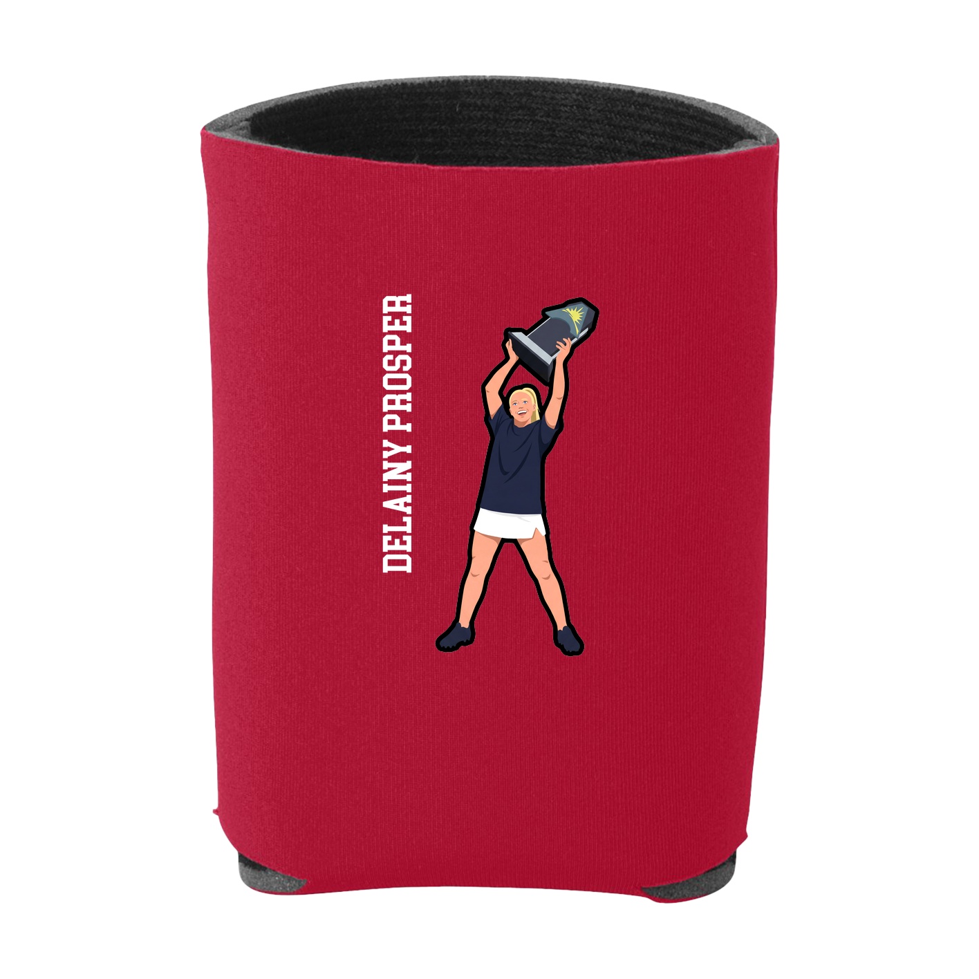 Can Holder — Name Vertical in Red