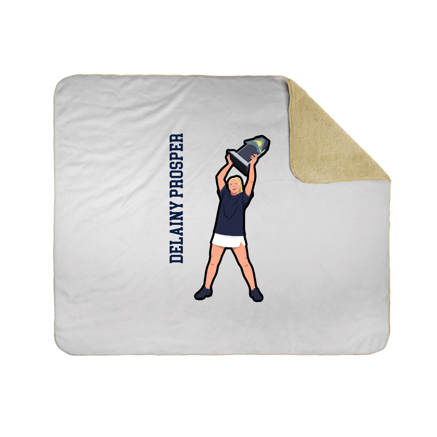 Throw Blanket — Name Vertical in White