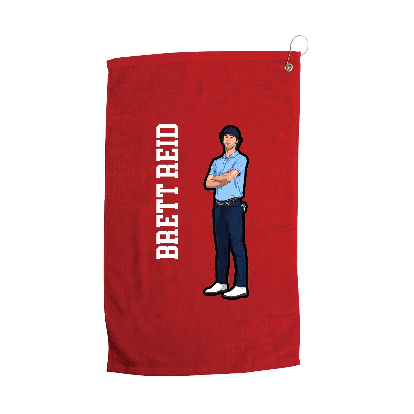 Golf Towel — Name Vertical in Red